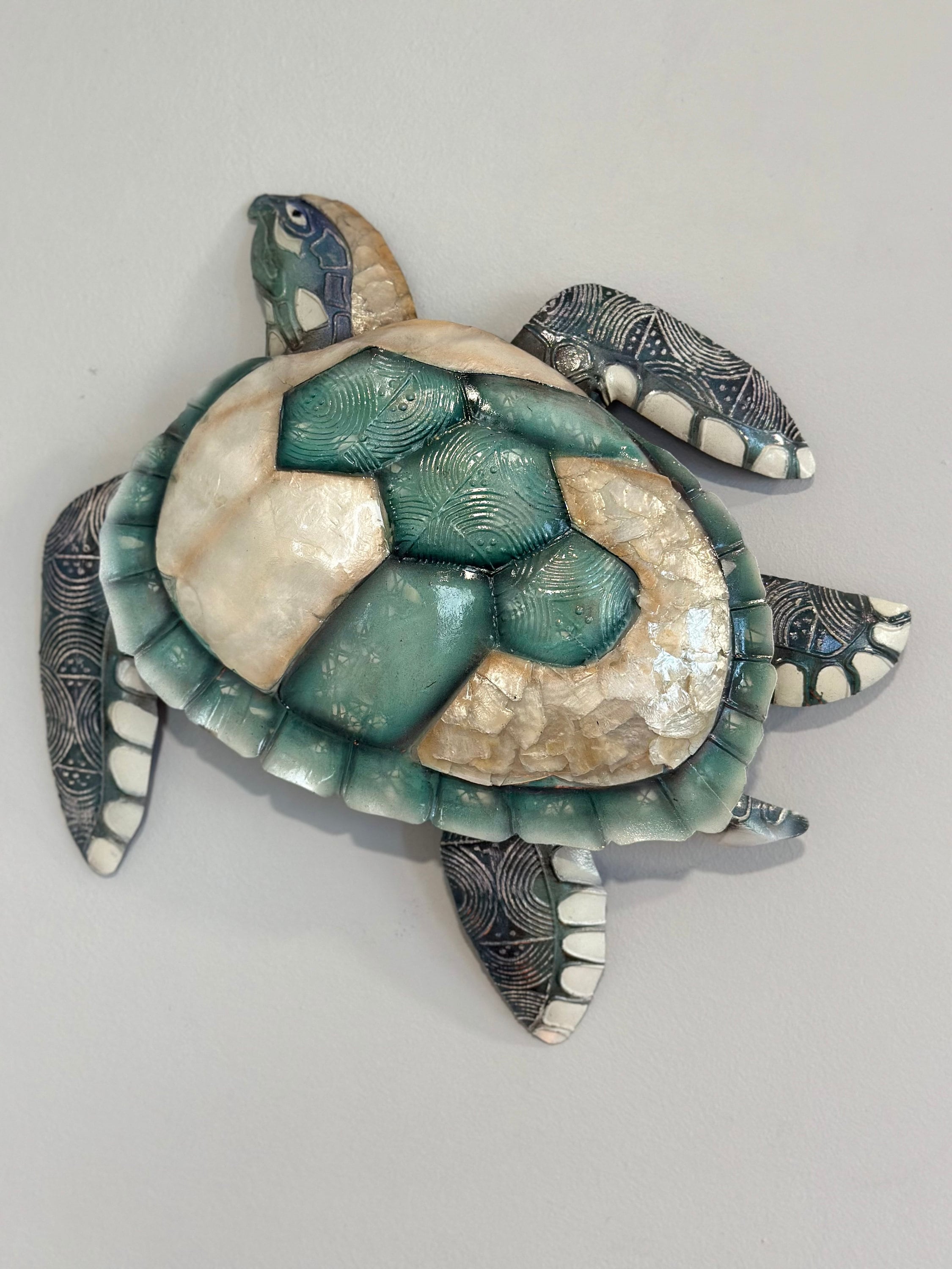 Turtle Metal Wall Art Sea Turtle Tropical Home Decor Made Unique With Capiz Shells Nautical Beach And Coastal Wall Decor Ocean Inspired Gift