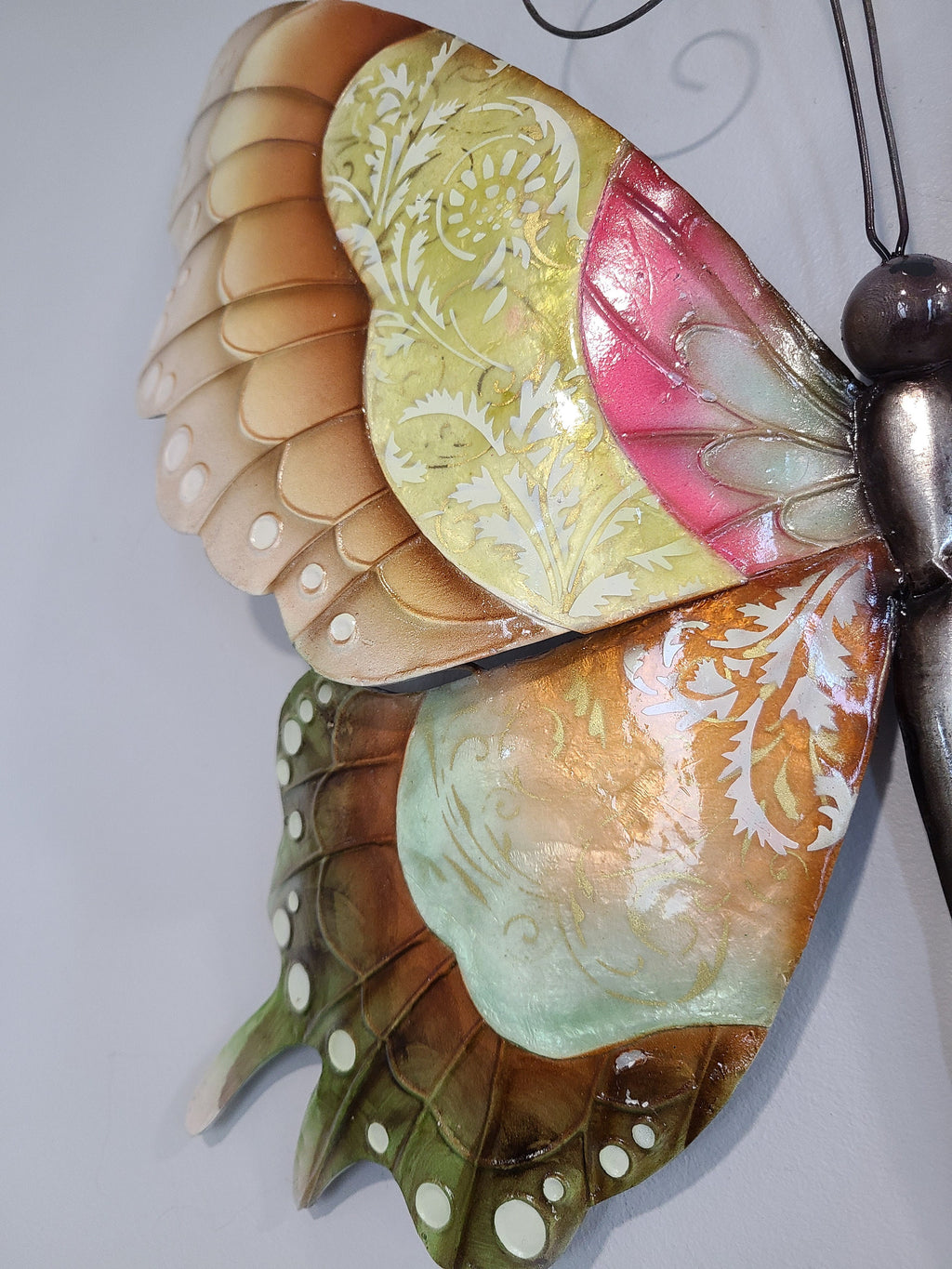 Butterfly Tropical Metal Wall Art Made Unique With Capiz Shells Whimsical Patio And Garden Wall Decor Butterflies Inspired By Nature