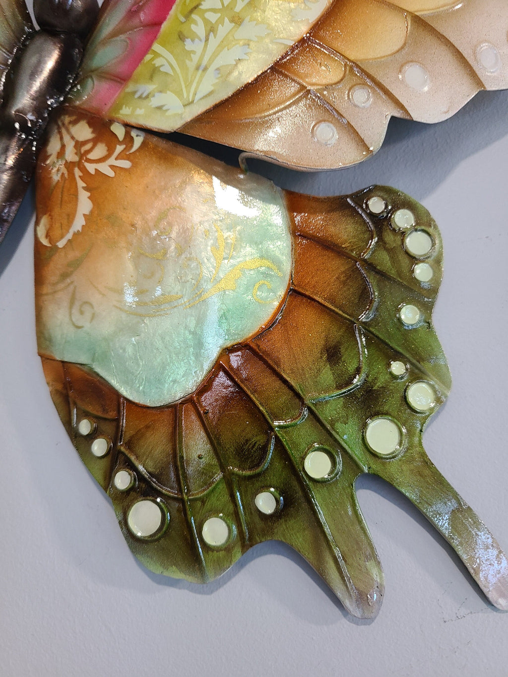Butterfly Tropical Metal Wall Art Made Unique With Capiz Shells Whimsical Patio And Garden Wall Decor Butterflies Inspired By Nature