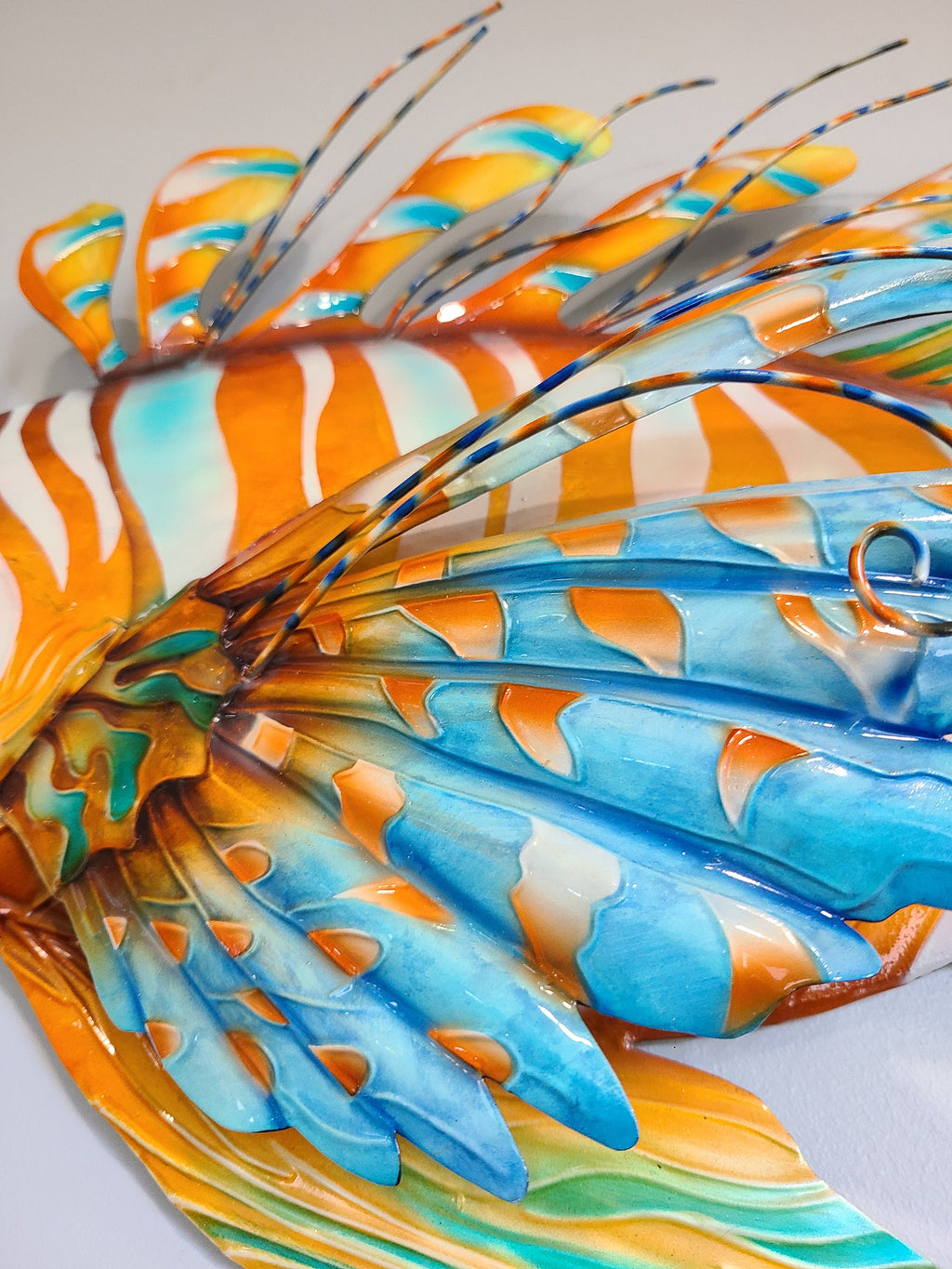 Lionfish Tropical Metal Fish Wall Art Made Unique With Capiz Shells Nautical Beach Coastal And Ocean Themed Home Decor Coastal Wall Decor