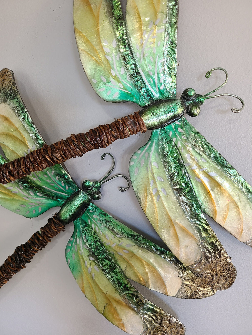 Dragonfly Metal Wall Art Made Unique With Capiz Shells Nature Inspired Tropical Bathroom Wall Decor Coastal Beach Charm Inspiring Gift Idea