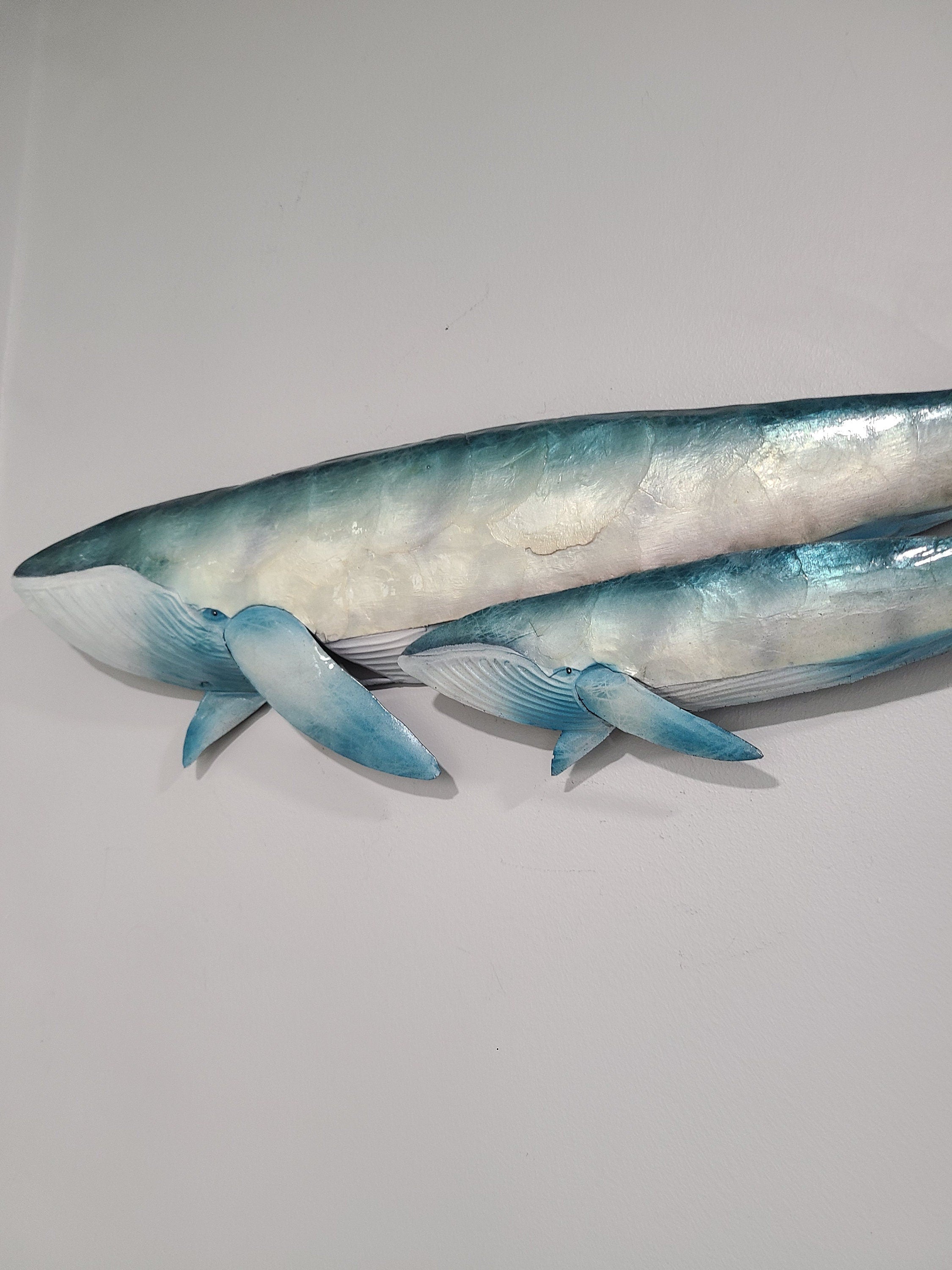 Whale Tropical Metal Wall Art Coastal Home Decor Made Unique With Capiz Shells Marine Life And Ocean Beach Themed Nautical House Wall Decor