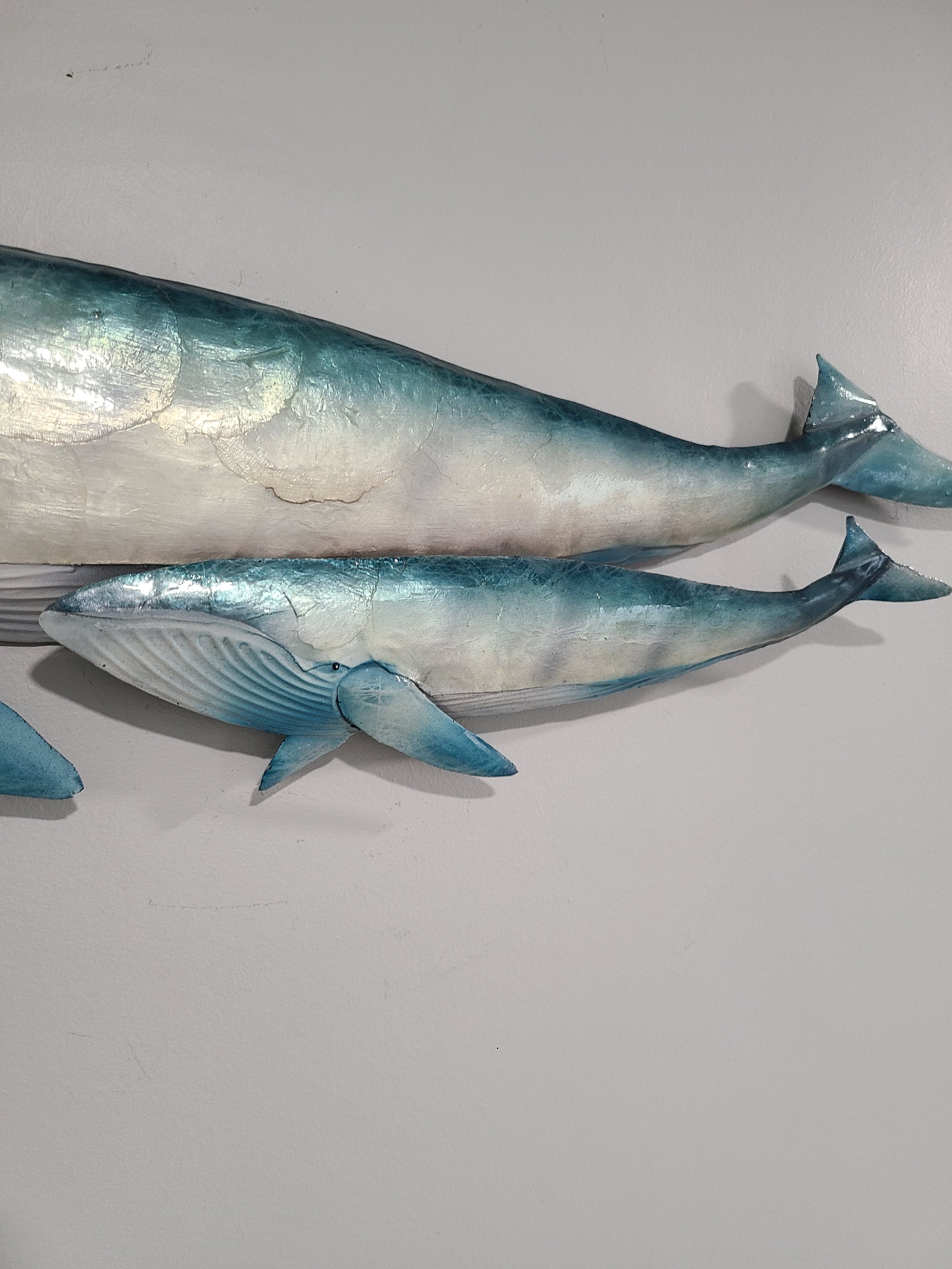 Whale Tropical Metal Wall Art Coastal Home Decor Made Unique With Capiz Shells Marine Life And Ocean Beach Themed Nautical House Wall Decor