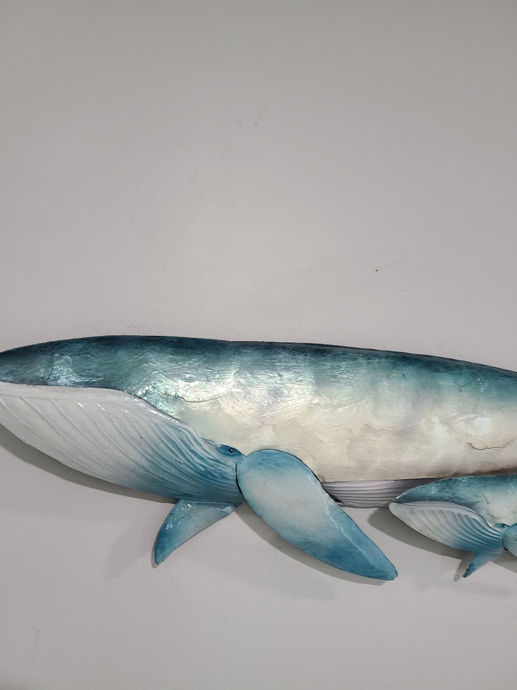 Whale Tropical Metal Wall Art Coastal Home Decor Made Unique With Capiz Shells Marine Life And Ocean Beach Themed Nautical House Wall Decor
