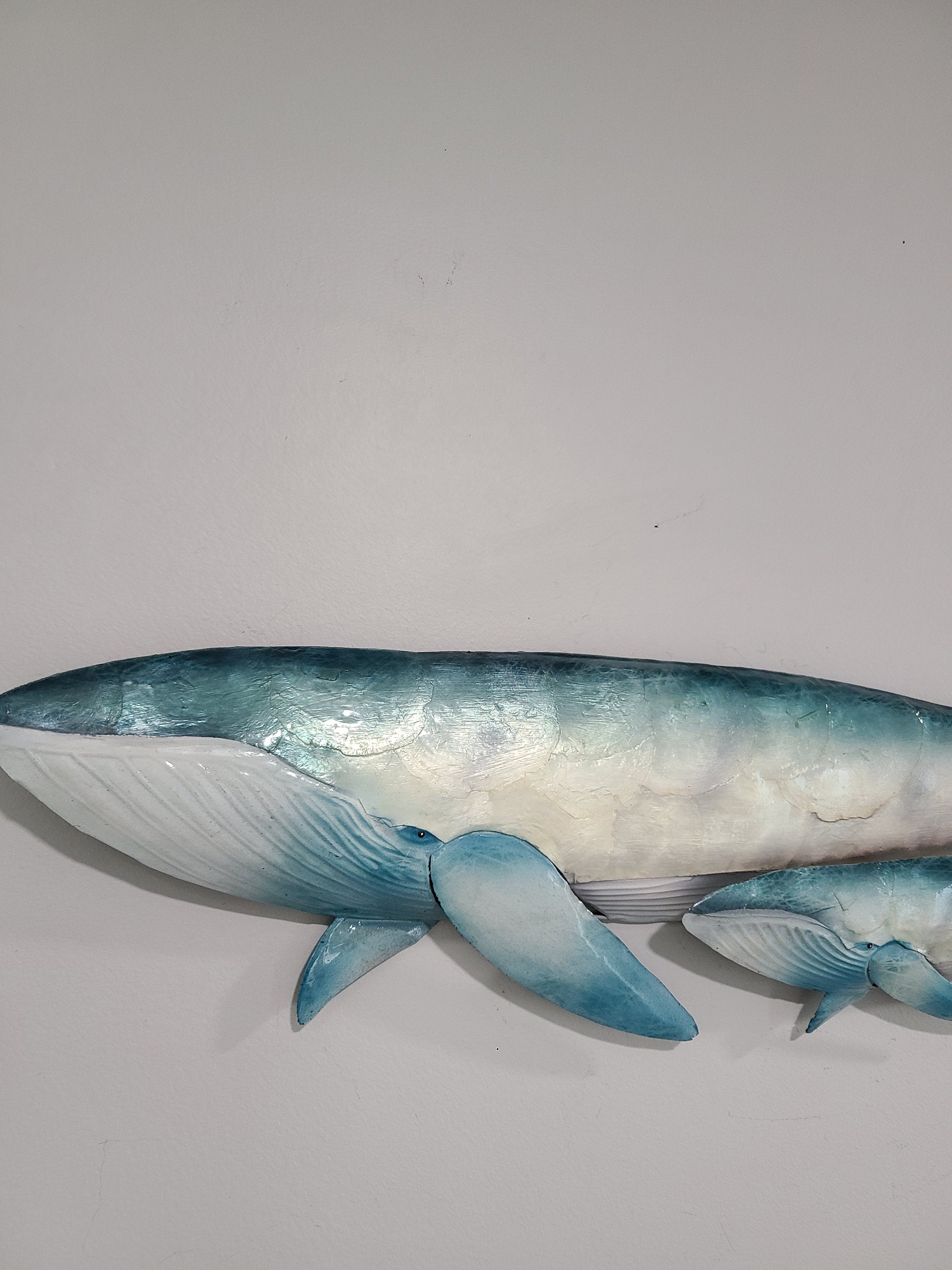 Whale Tropical Metal Wall Art Coastal Home Decor Made Unique With Capiz Shells Marine Life And Ocean Beach Themed Nautical House Wall Decor