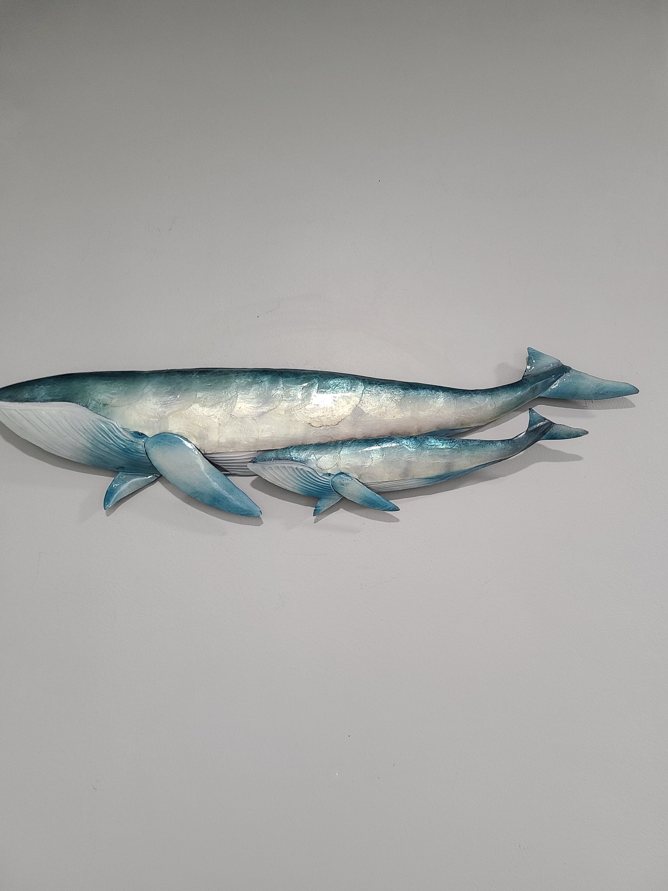 Whale Tropical Metal Wall Art Coastal Home Decor Made Unique With Capiz Shells Marine Life And Ocean Beach Themed Nautical House Wall Decor