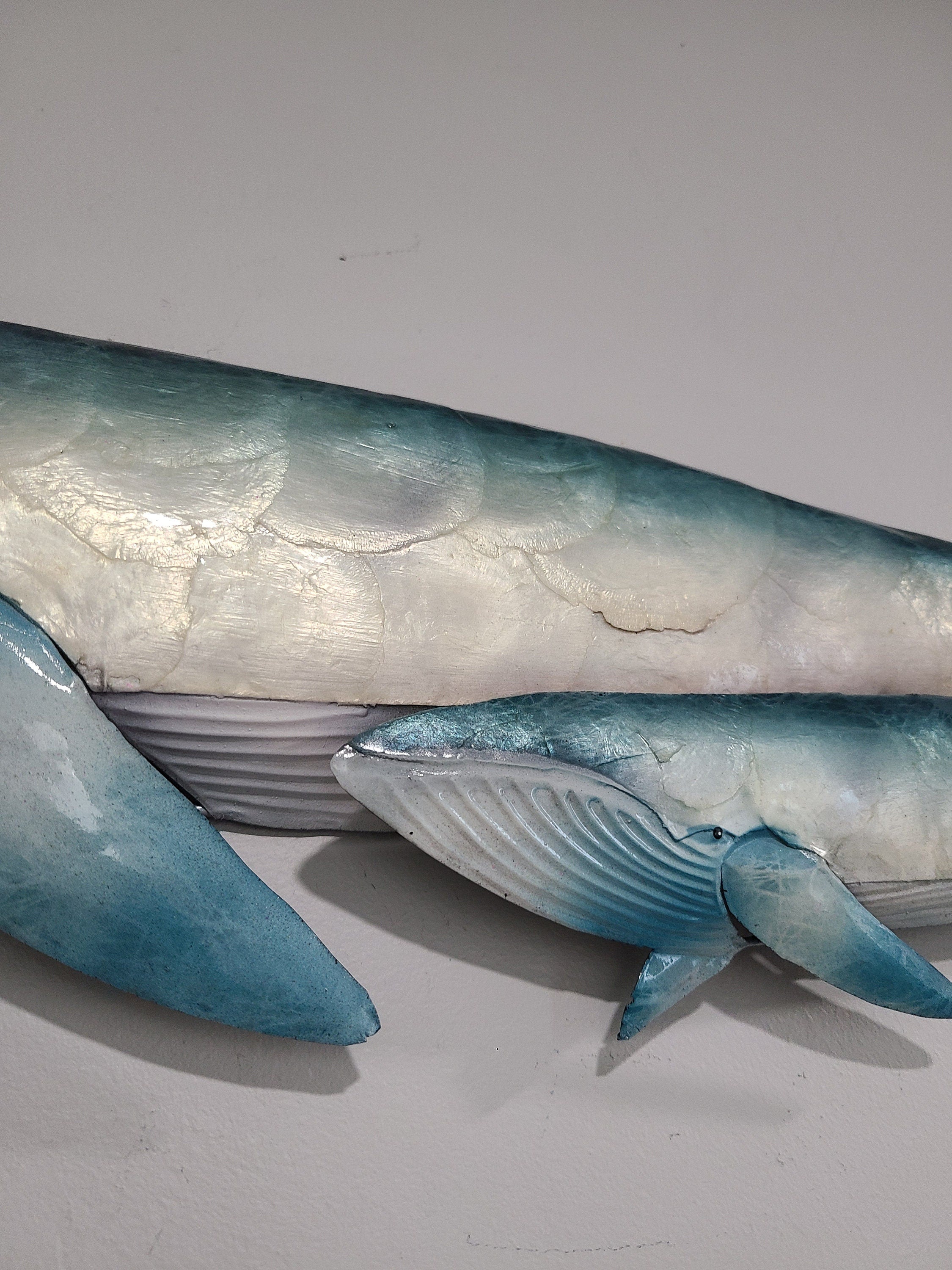 Whale Tropical Metal Wall Art Coastal Home Decor Made Unique With Capiz Shells Marine Life And Ocean Beach Themed Nautical House Wall Decor