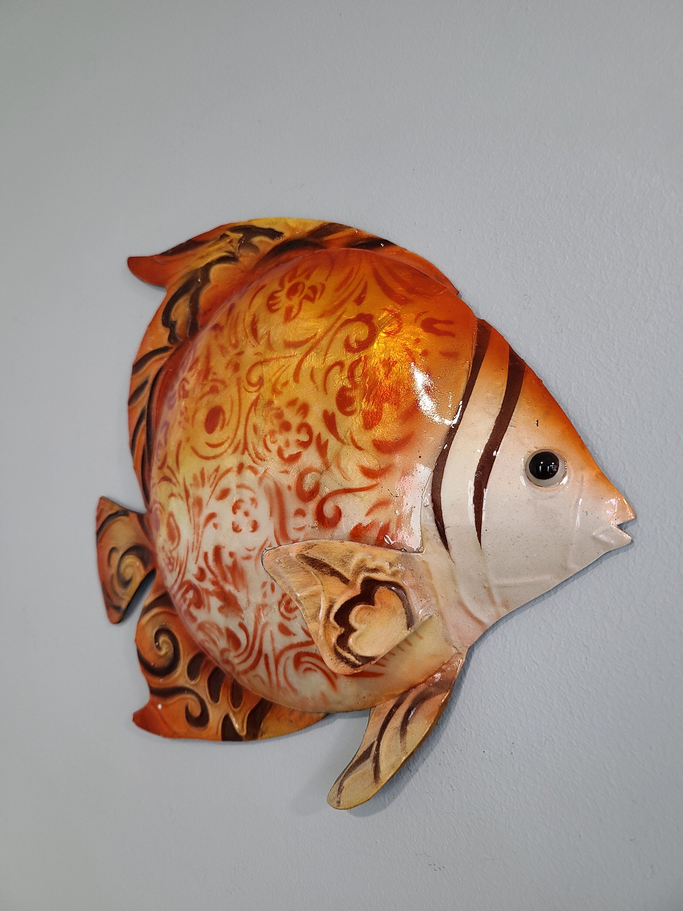 Fish Metal Wall Art Home Decor Unique Gift Tropical Decor Ocean Theme Living Room Wall Decor Patio Decor Wall Art Coastal Charm Beach Decor
