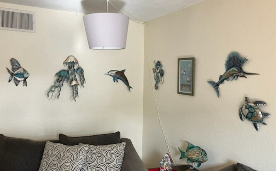 Dolphin Metal Wall Art Tropical Home Decor Unique Gift Housewarming Present Birthday Gift Ideas Patio Decor Beach Decor Beach Theme Sea Life