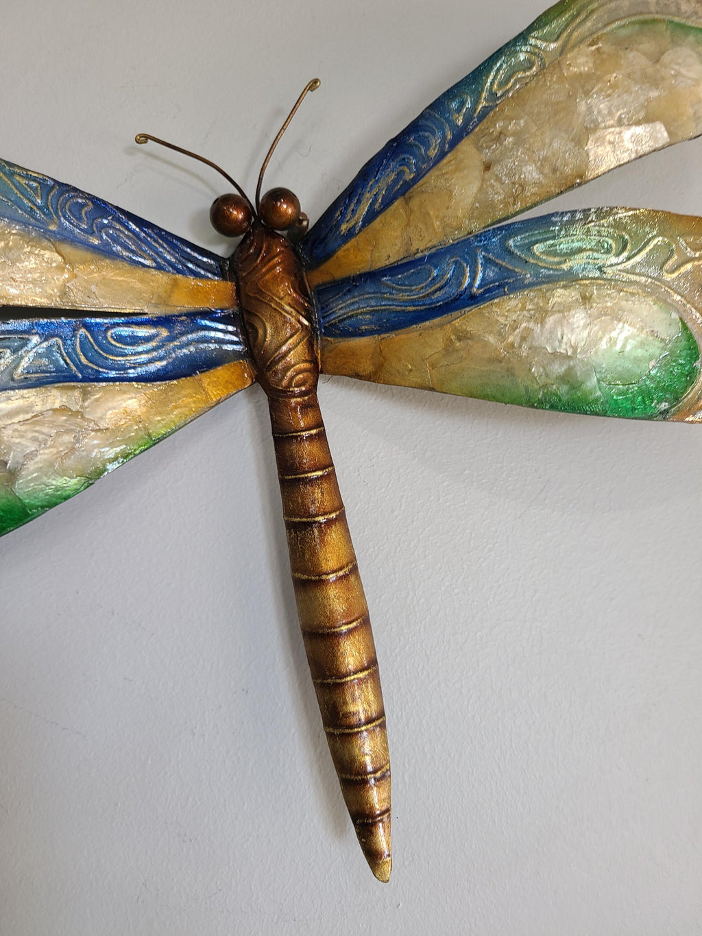 Dragonfly Tropical Metal Wall Decor Made Unique With Capiz Shells Dragonflies Nature Inspired Home Garden Patio Decor Bathroom wall Decor
