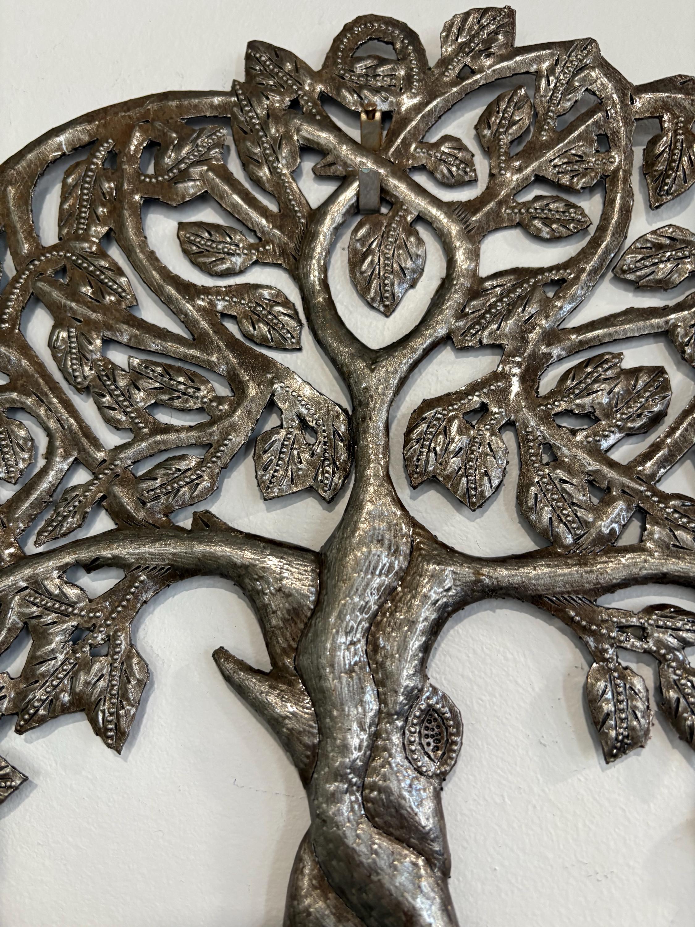 Mystical Tree Of Life Made Out Of Steel Drums Haitian Metal Wall Art Chakra Spiritual Symbol Of Growth Health Power And Healing Energy