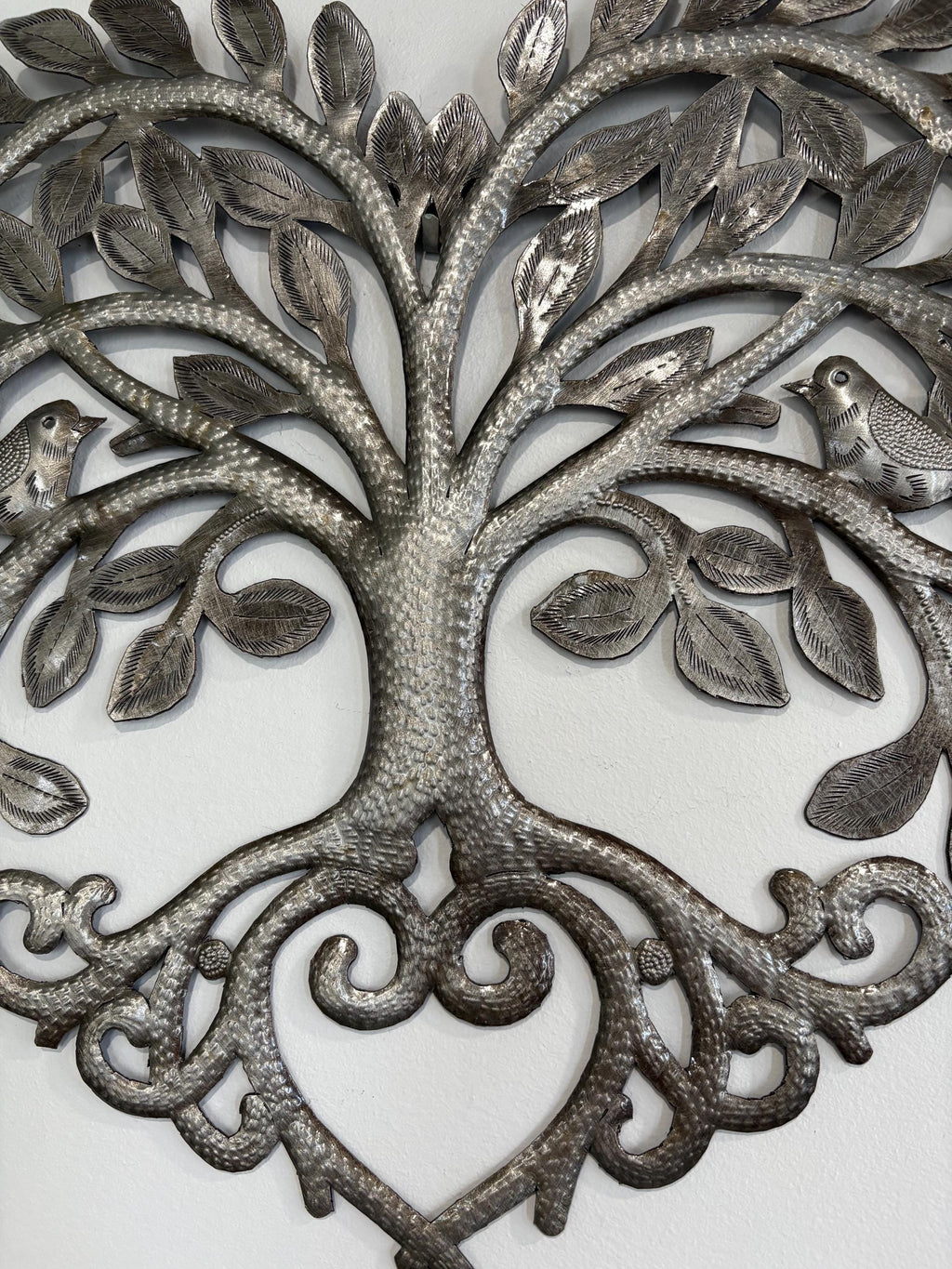 Mystical Tree Of Life Made Out Of Steel Drums Heart Shape Tree Of Love Haitian Metal Wall Art Spiritual Symbol Heart Chakra Healing Energy
