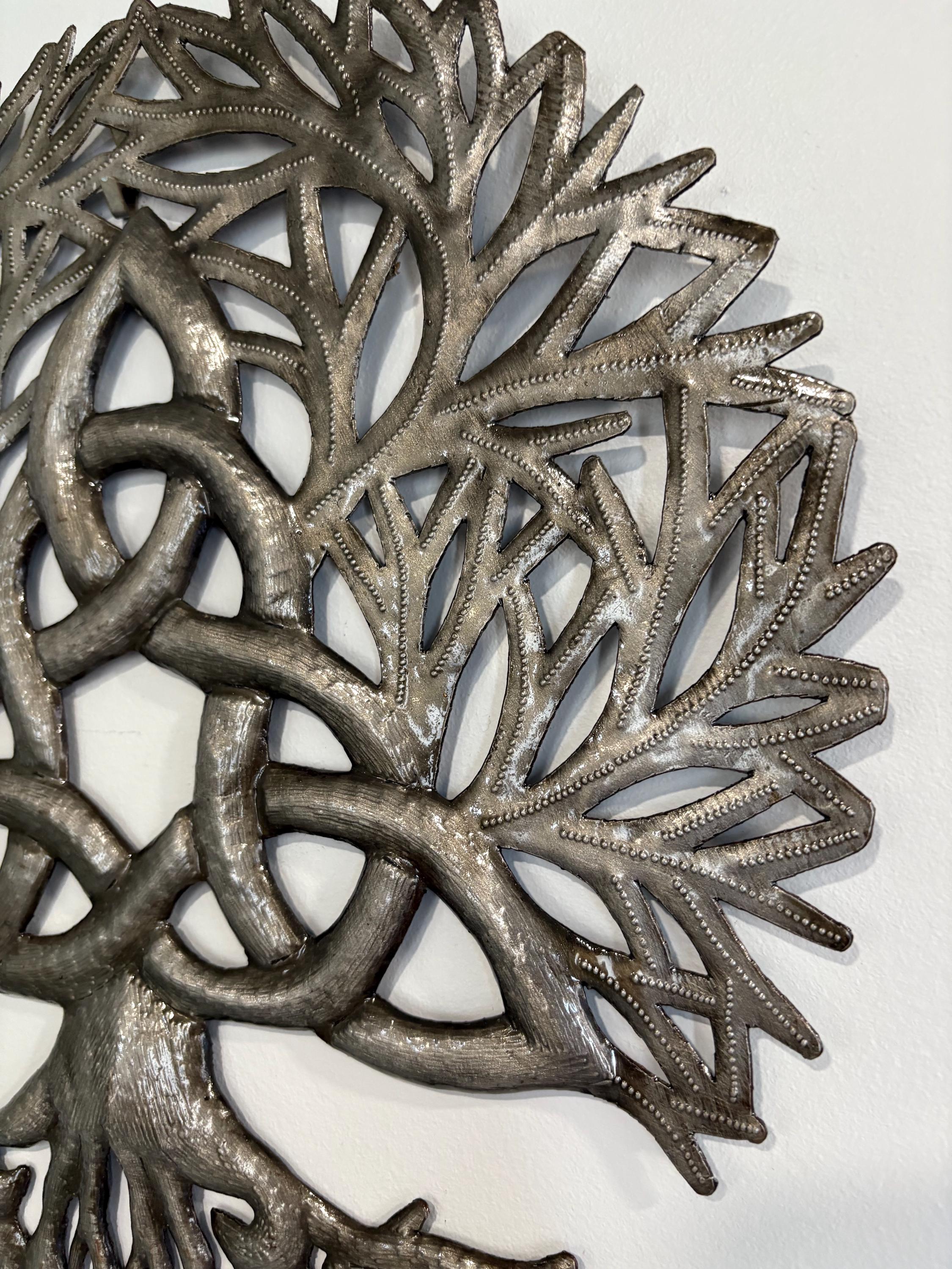 Mystical Tree Of Life Made Out Of Steel Drums Celtic Knot Symbol Of Connection Haitian Metal Wall Art Spiritual Symbol Chakra Healing Energy