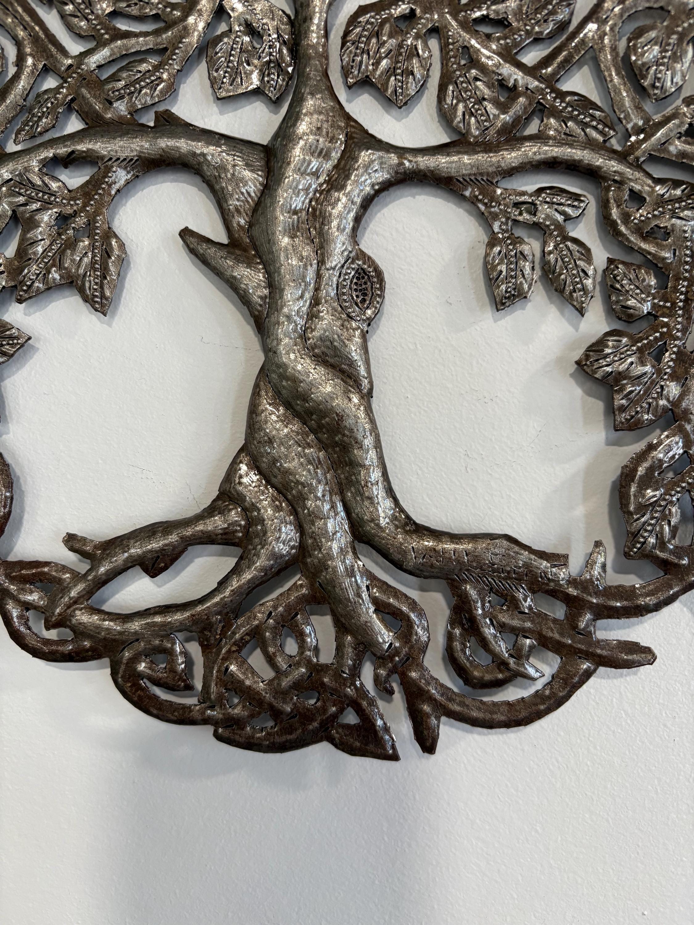 Mystical Tree Of Life Made Out Of Steel Drums Haitian Metal Wall Art Chakra Spiritual Symbol Of Growth Health Power And Healing Energy