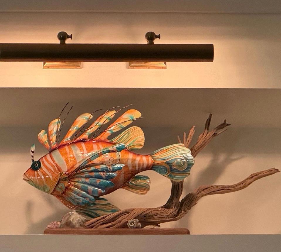 Lionfish Tropical Metal Fish Wall Art Made Unique With Capiz Shells Nautical Beach Coastal And Ocean Themed Home Decor Coastal Wall Decor