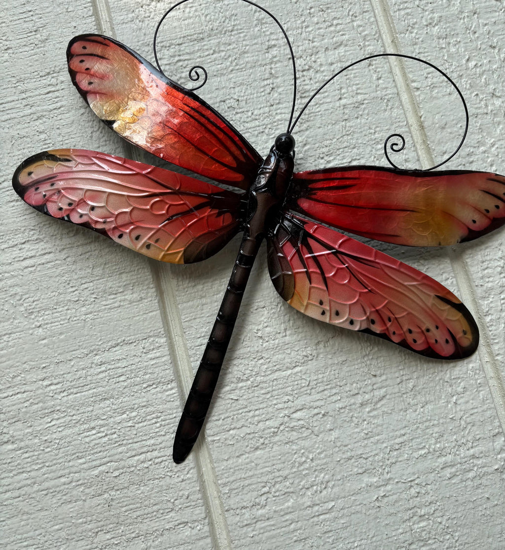 Dragonfly Metal Wall Art Made Unique With Capiz Shells Tropical Home Decor Dragonflies Symbolize Transformation Of Hope And New Beginnings