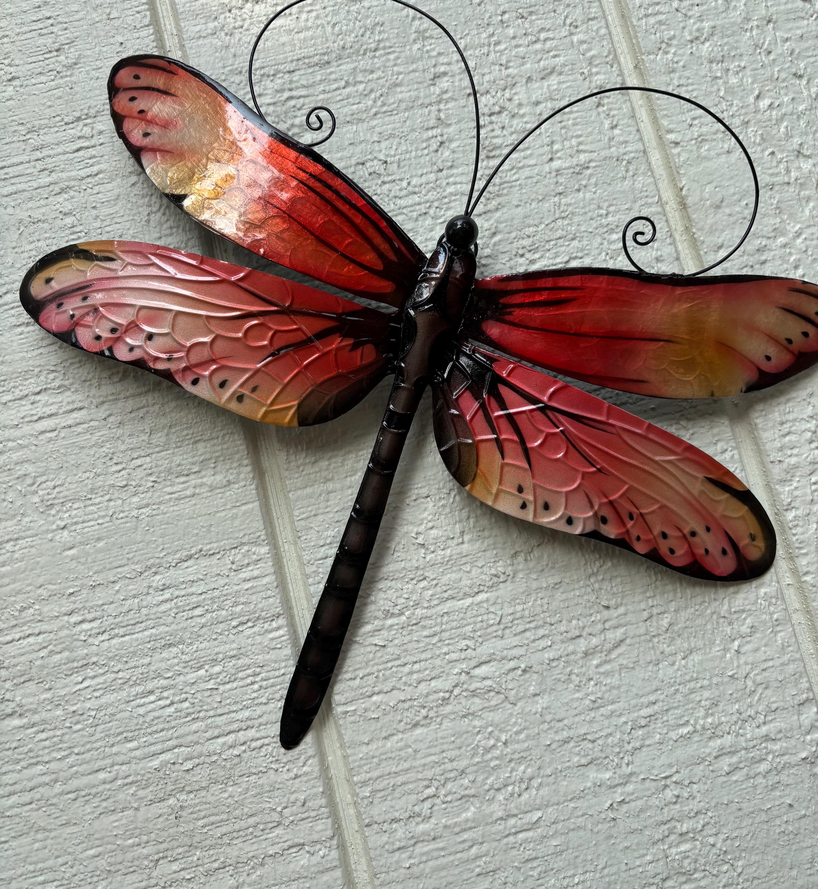 Dragonfly Metal Wall Art Made Unique With Capiz Shells Tropical Home Decor Dragonflies Symbolize Transformation Of Hope And New Beginnings