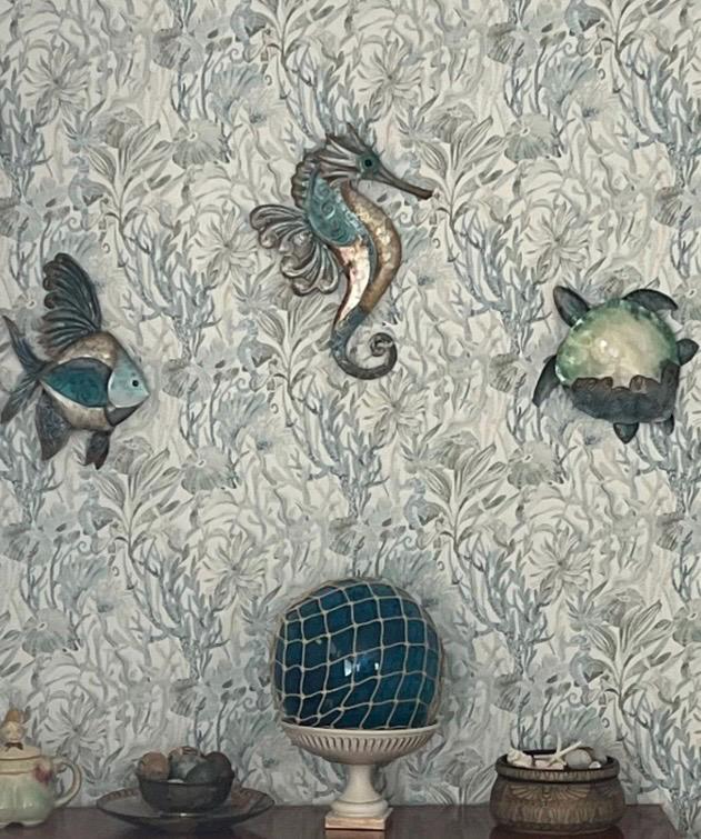 Seahorse Metal Wall Decor Tropical Beach Theme With A Coastal Charm Made Unique with Capiz Shells Beach House Ocean theme Marine Life Decor