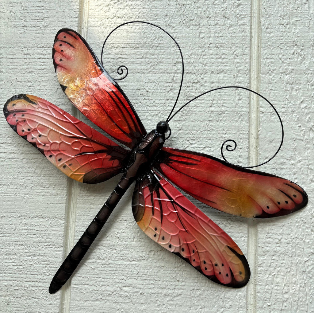 Dragonfly Metal Wall Art Made Unique With Capiz Shells Tropical Home Decor Dragonflies Symbolize Transformation Of Hope And New Beginnings