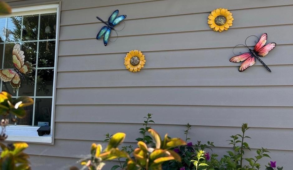 Dragonfly Metal Wall Art Made Unique With Capiz Shells Tropical Home Wall Decor Dragonflies For Garden And Patio Nature Inspired Decor