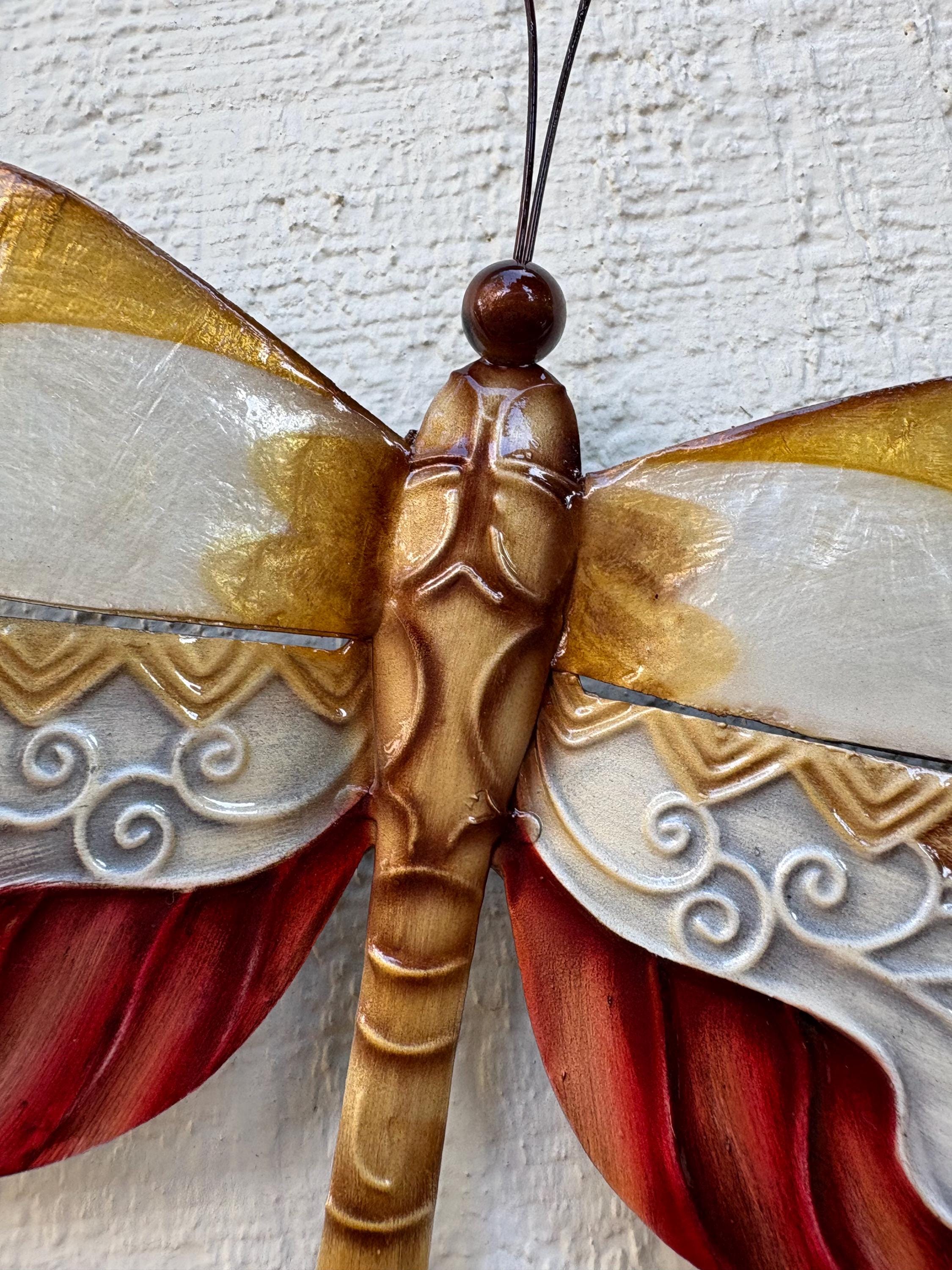 Dragonfly Tropical Metal Wall Decor Made Unique With Capiz Shells Dragonflies Nature Inspired Home Garden Patio Decor Bathroom wall Decor
