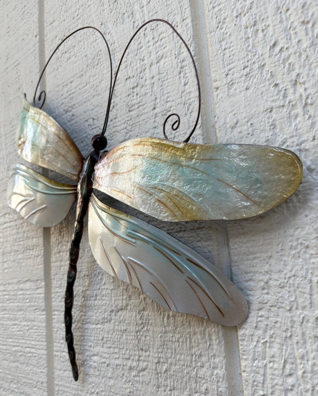 Dragonfly Tropical Metal Wall Decor Made Unique With Capiz Shells Dragonflies Nature Inspired Home Garden Patio Decor Bathroom wall Decor