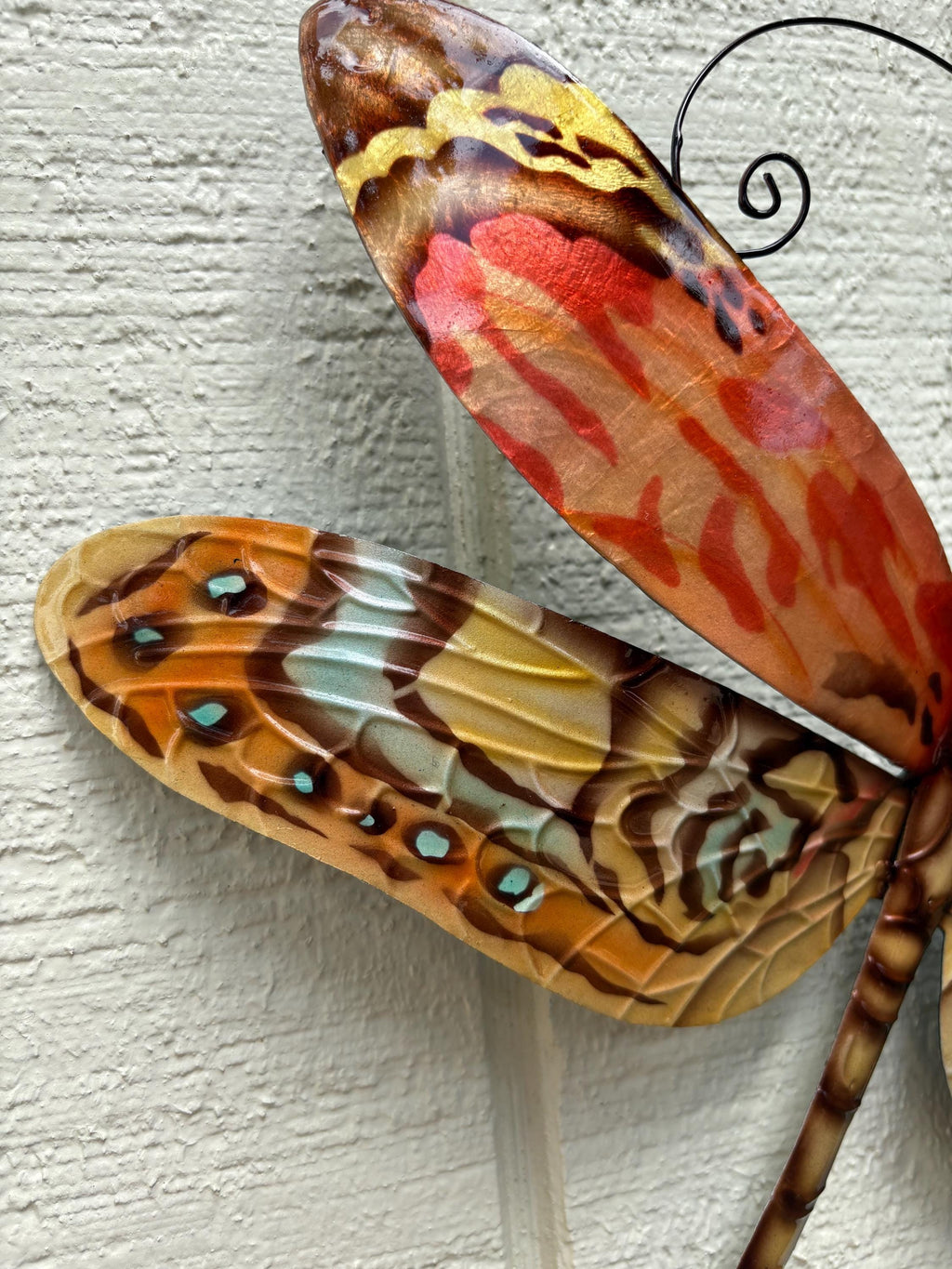 Dragonfly Metal Wall Art Tropical Beach House Decor Made Unique With Capiz Patio Yard & Garden Art Dragonflies Nature Inspired Gifts