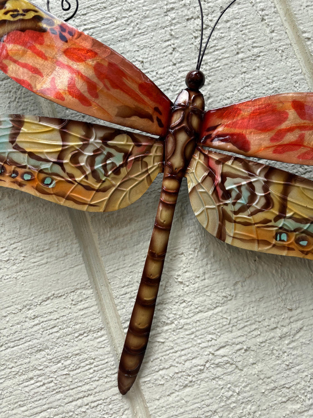 Dragonfly Metal Wall Art Tropical Beach House Decor Made Unique With Capiz Patio Yard & Garden Art Dragonflies Nature Inspired Gifts