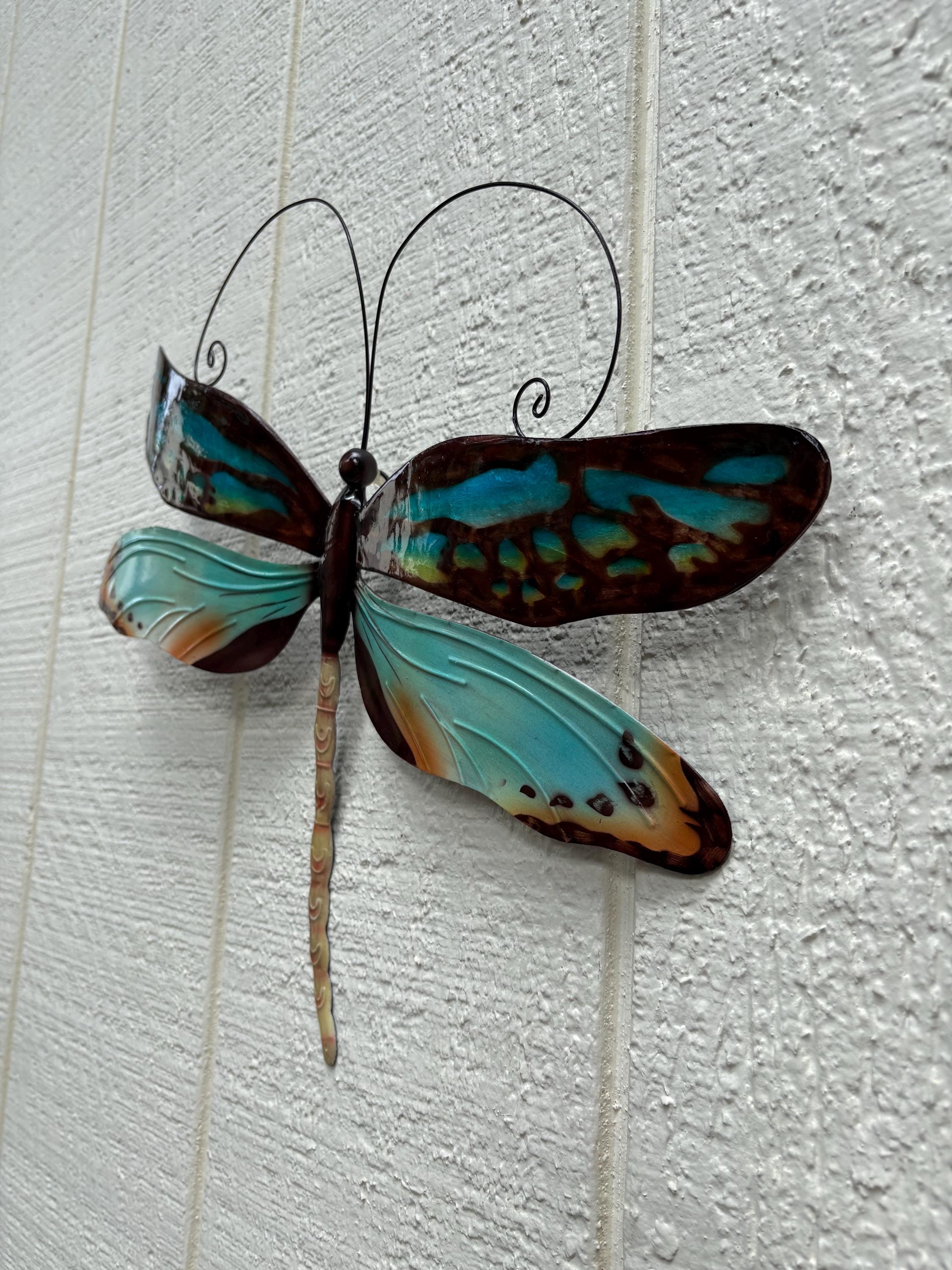 Dragonflies Metal Wall Art Made Unique With Capiz Shells Dragonfly Wall Decor Tropical Nature Inspired Art Home Or Patio And Garden Art