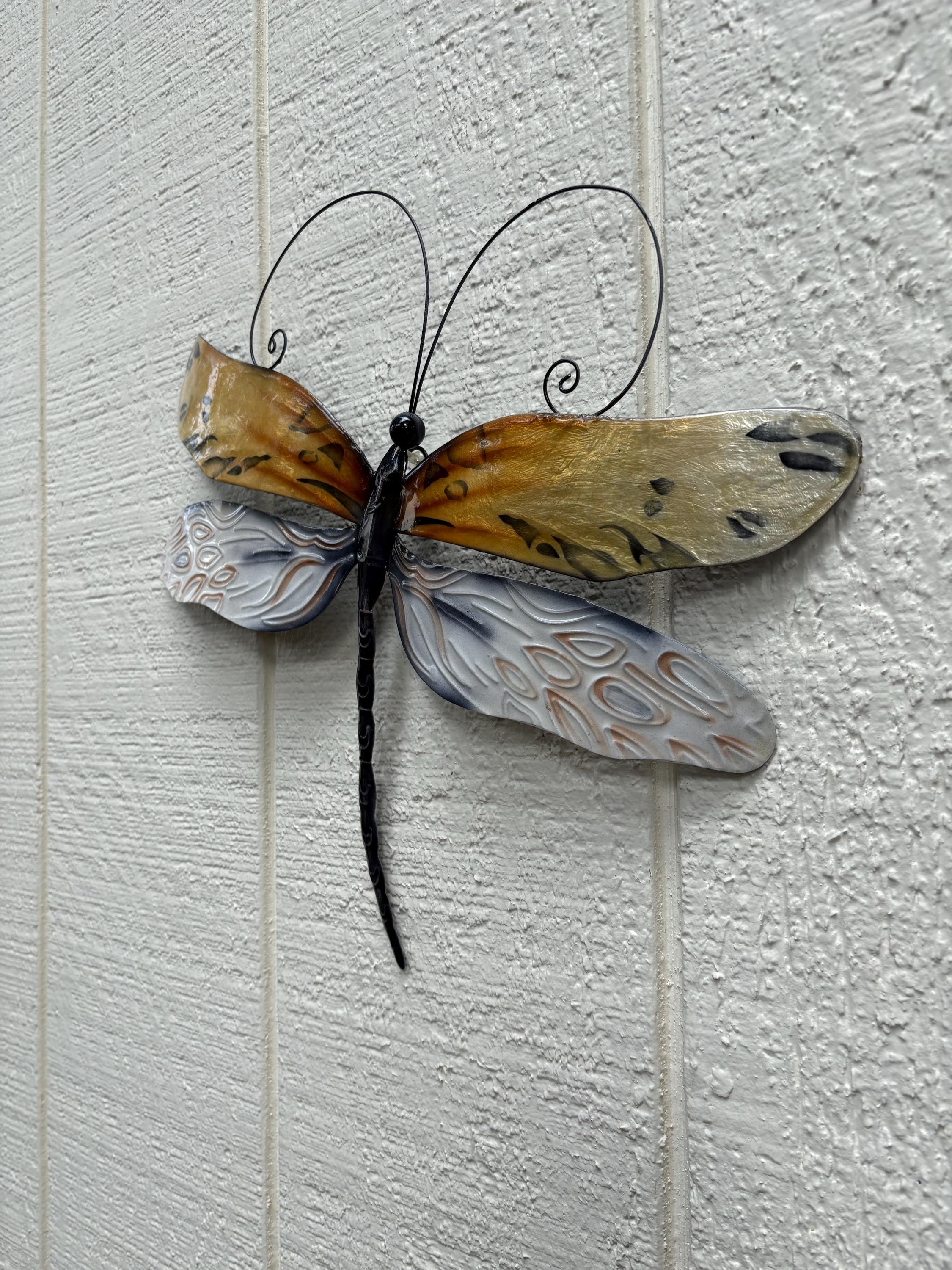 Dragonflies Metal Wall Art Made Unique With Capiz Shells Dragonfly Wall Decor Tropical Nature Inspired Art Home Or Patio And Garden Art