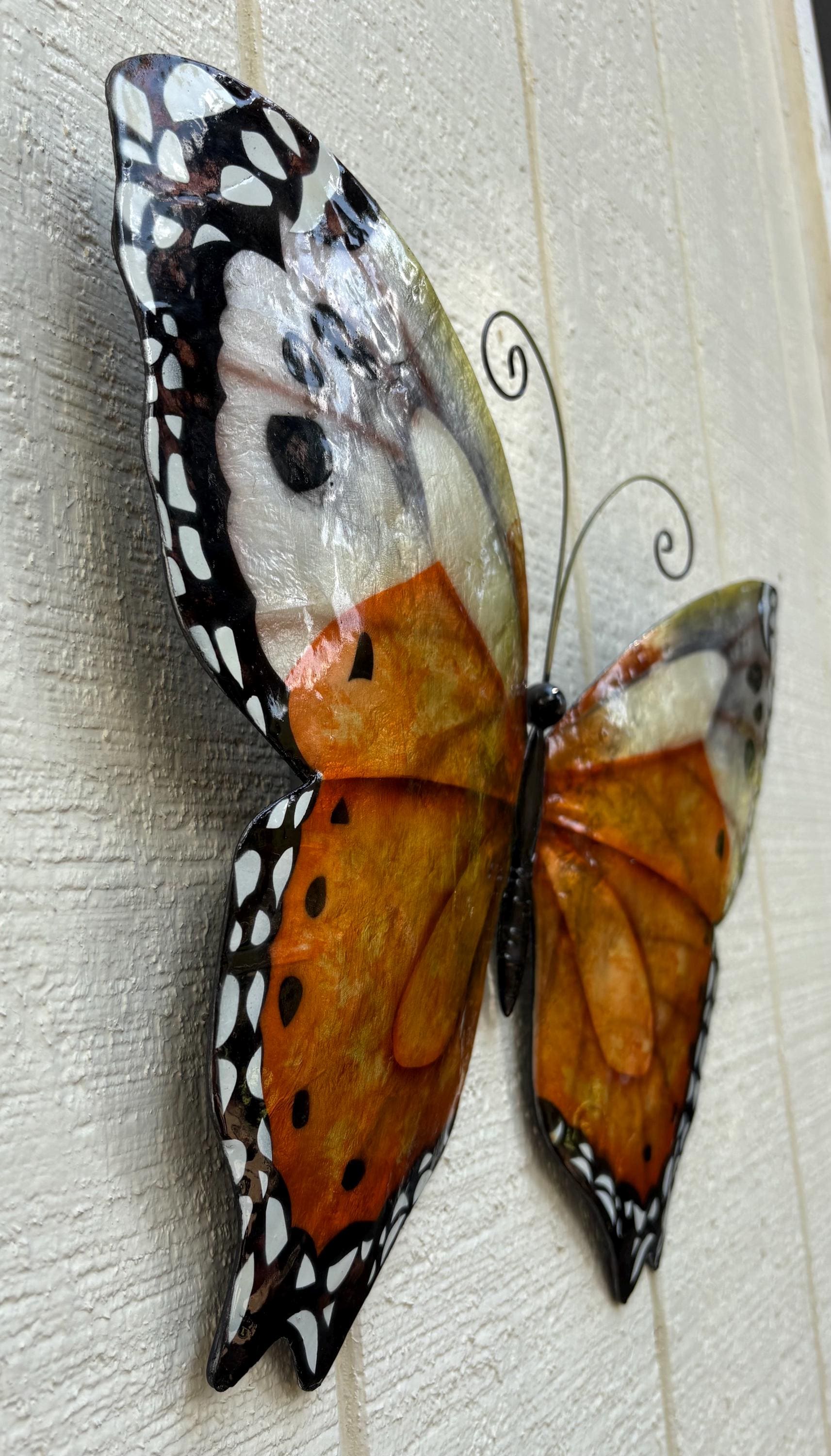 Butterfly Lover Metal Wall Decor Tropical Patio Yard & Garden Home Decor Made Unique With Capiz Shells Butterflies Nature Inspired Gifts