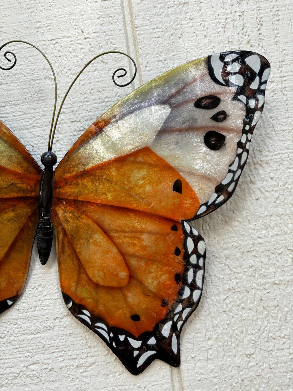 Butterfly Lover Metal Wall Decor Tropical Patio Yard & Garden Home Decor Made Unique With Capiz Shells Butterflies Nature Inspired Gifts