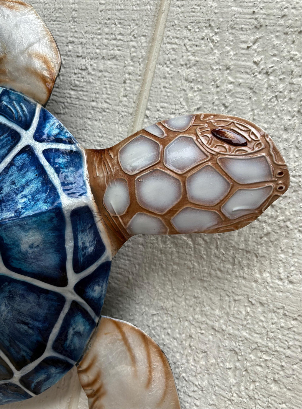 Sea Turtle Family Metal Wall Art with Capiz Shells, Coastal Decor