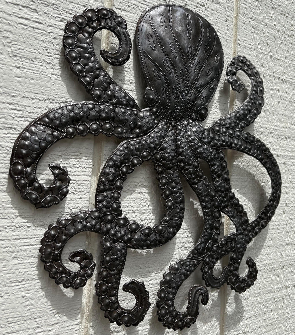 Octopus Metal Wall Art Coastal Living & Beach House Decor Ocean Sea Life Home Decor Nautical Theme