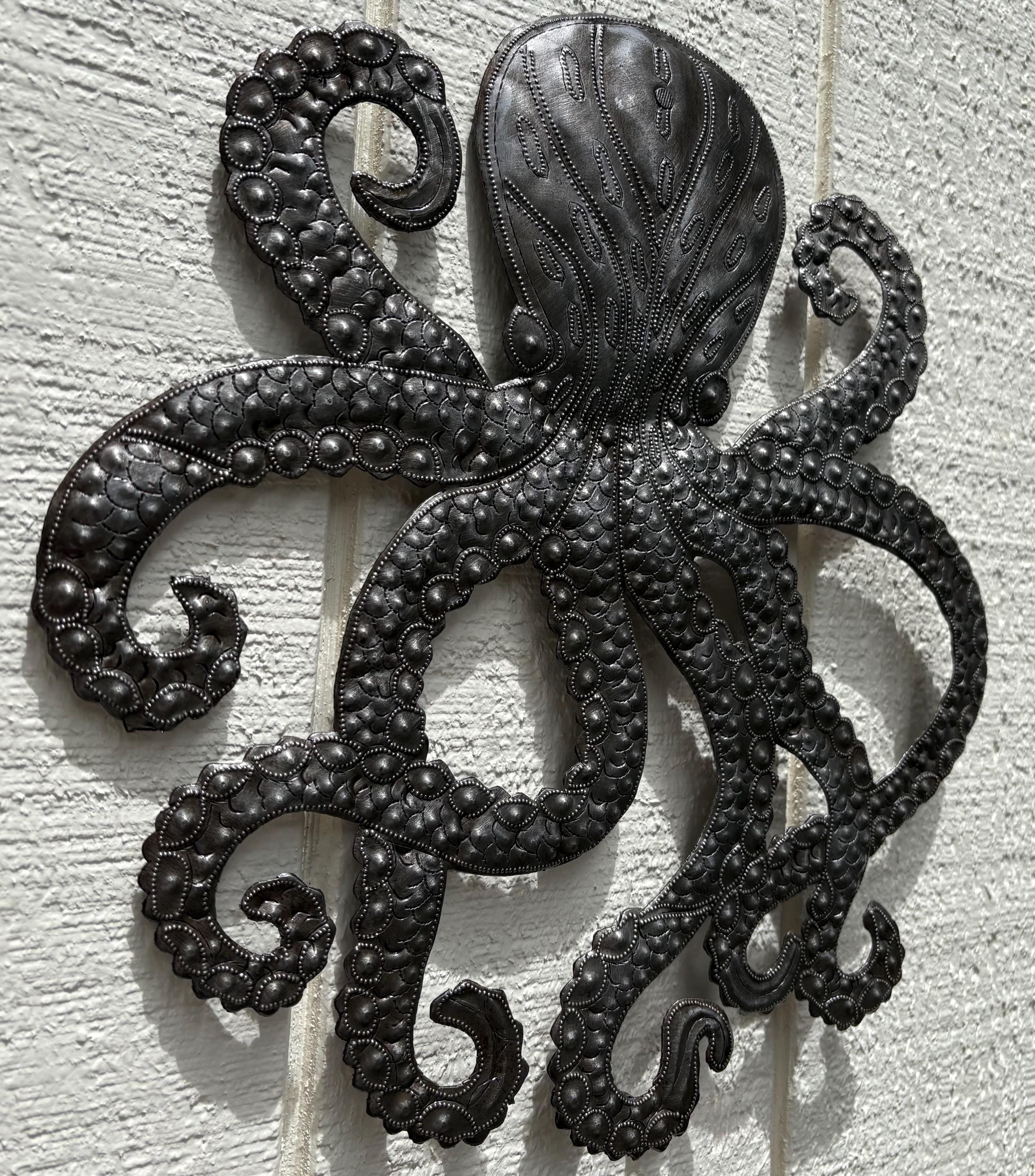 Octopus Metal Wall Art Coastal Living & Beach House Decor Ocean Sea Life Home Decor Nautical Theme