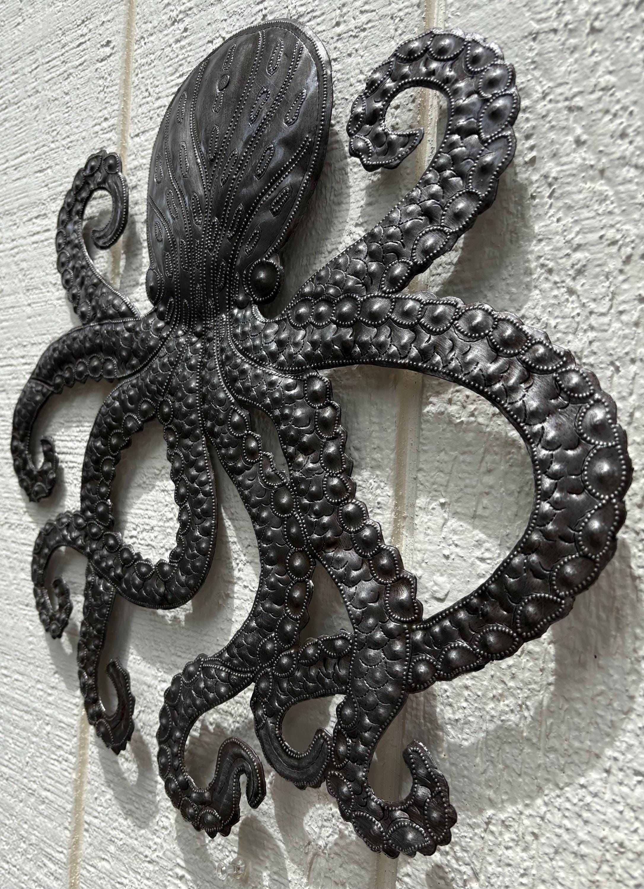 Octopus Metal Wall Art Coastal Living & Beach House Decor Ocean Sea Life Home Decor Nautical Theme