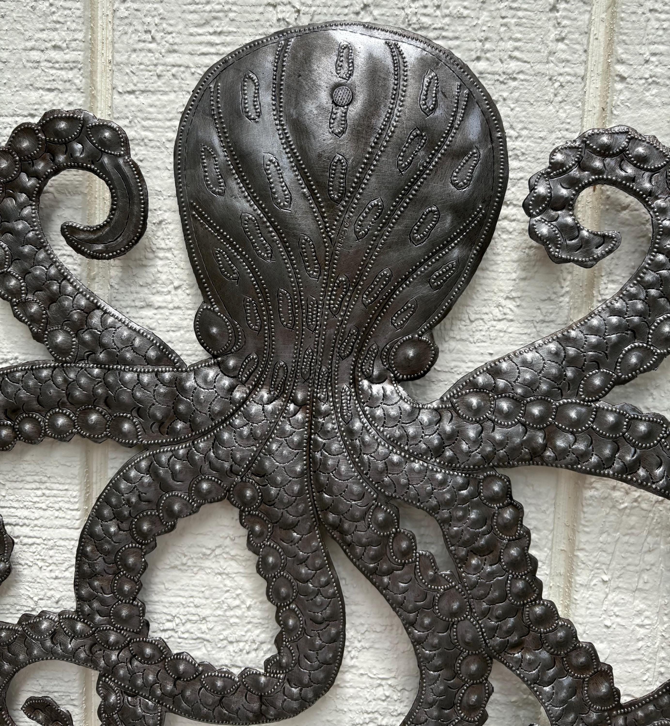 Octopus Metal Wall Art Coastal Living & Beach House Decor Ocean Sea Life Home Decor Nautical Theme