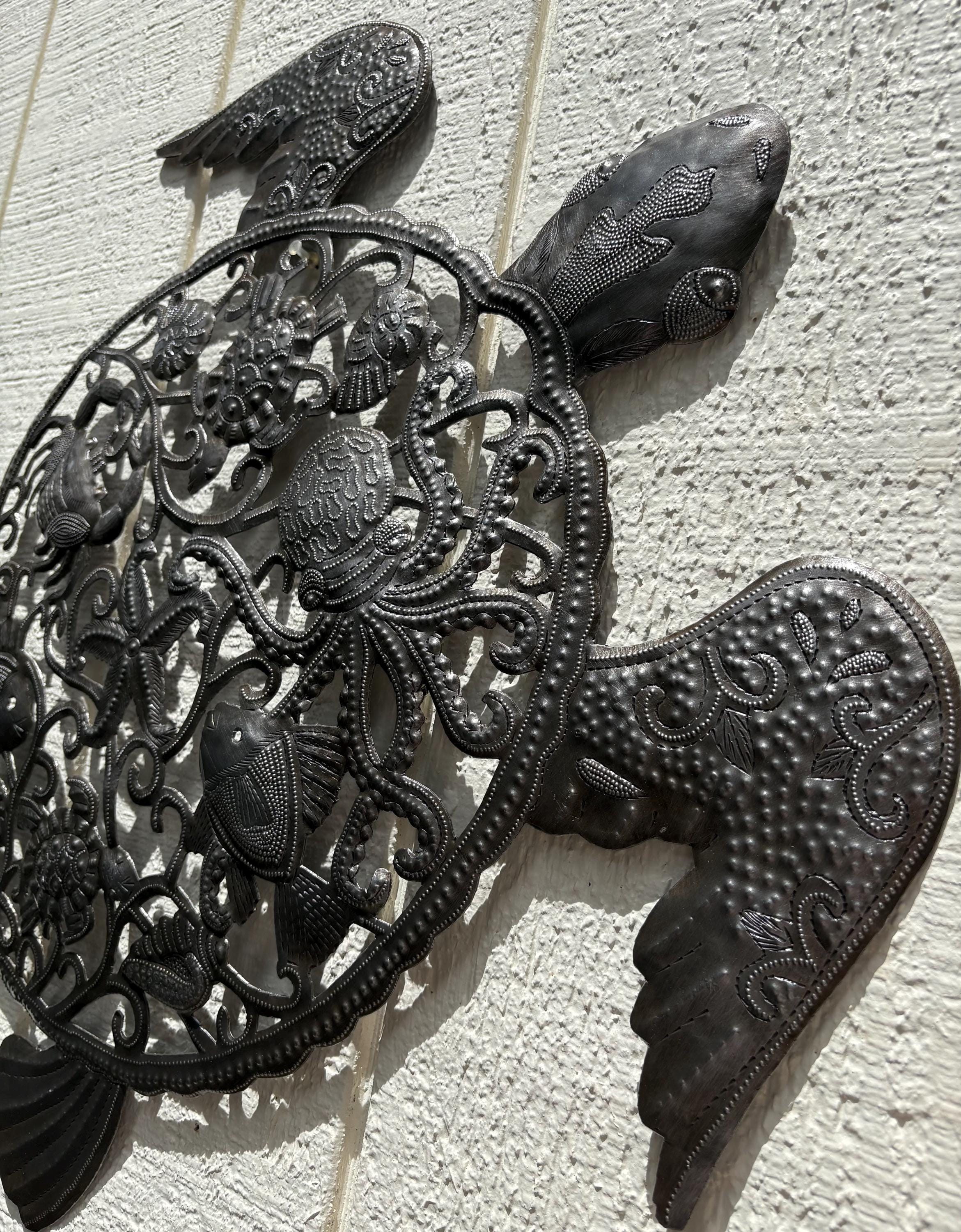Turtle Metal Wall Art Coastal Living & Beach House Decor Ocean Sea Life Wall Art Nautical Theme, Sea Turtle Art