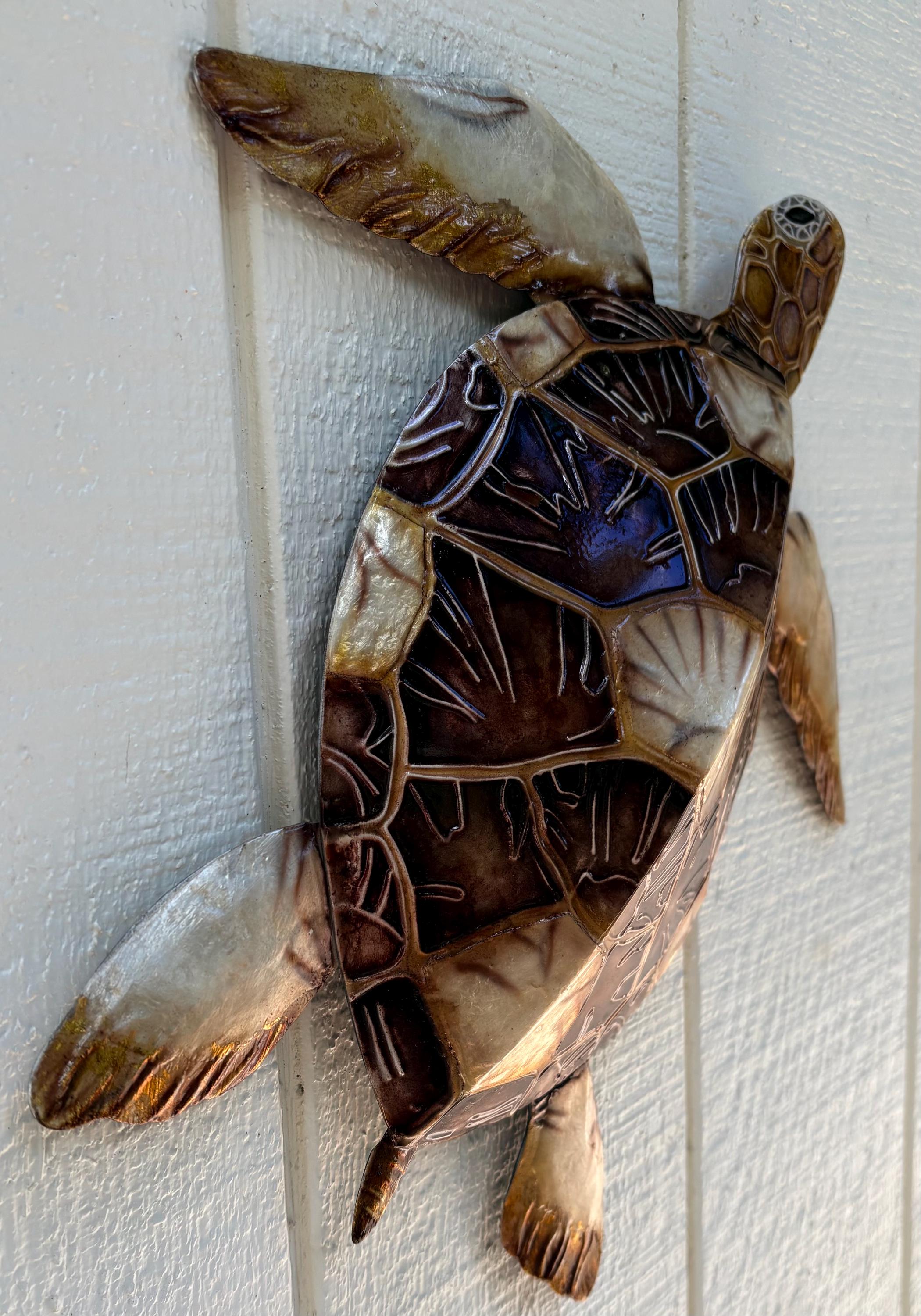 Sea Turtle Metal Wall Art, Beach House & Coastal Decor