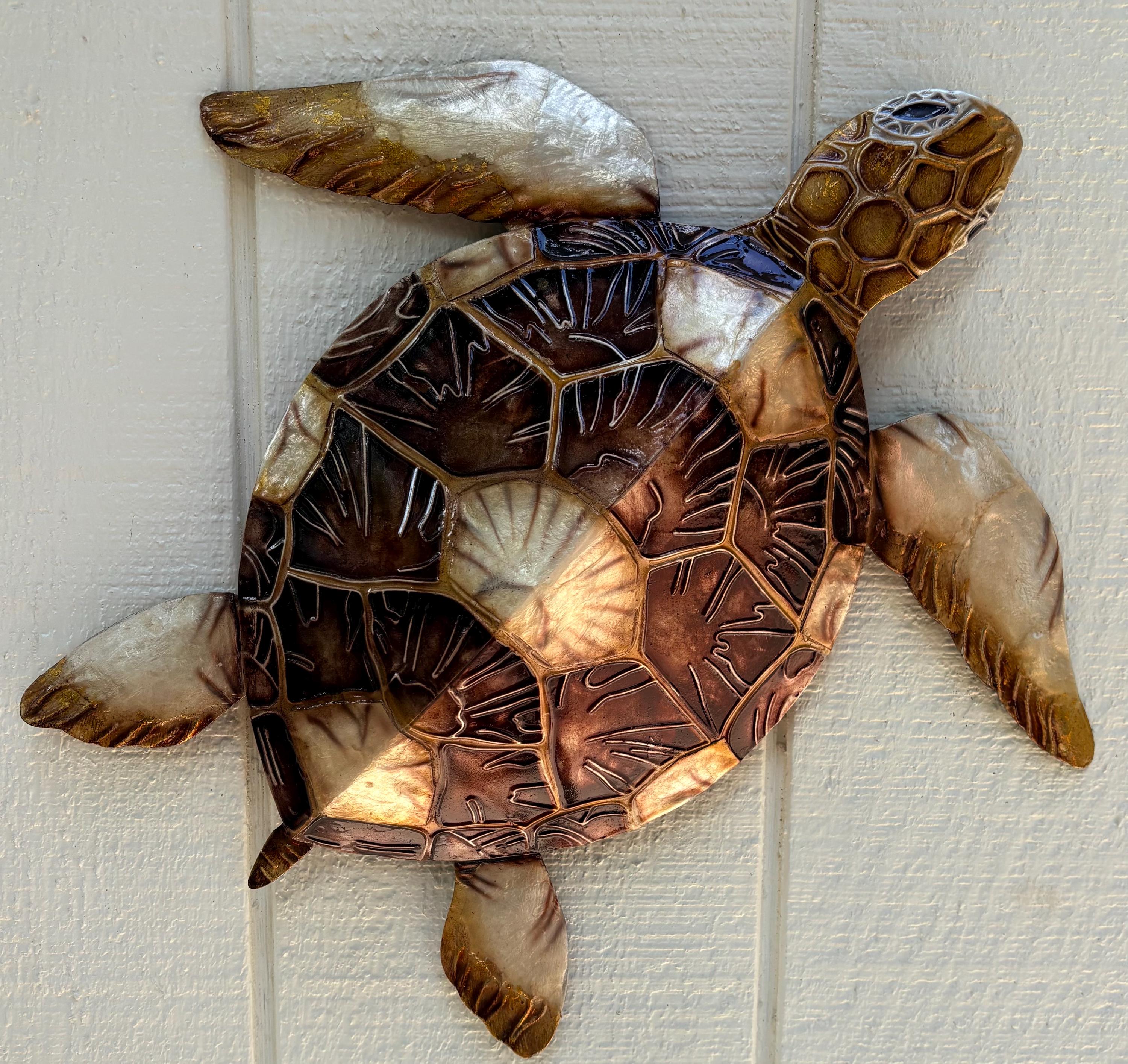 Sea Turtle Metal Wall Art, Beach House & Coastal Decor