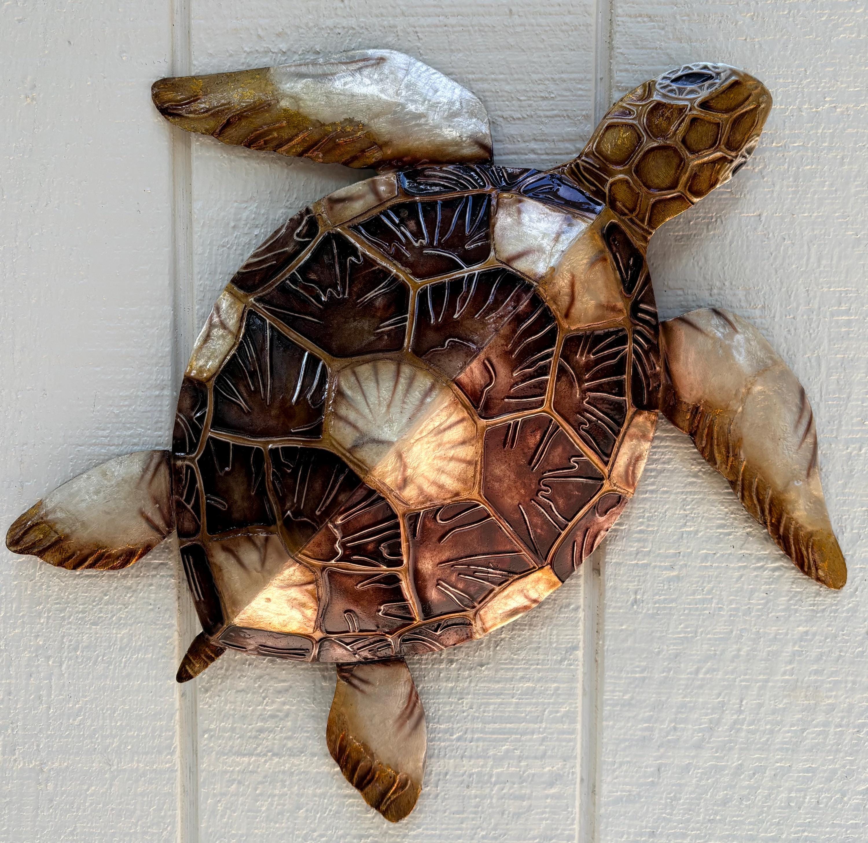 Sea Turtle Metal Wall Art, Beach House & Coastal Decor