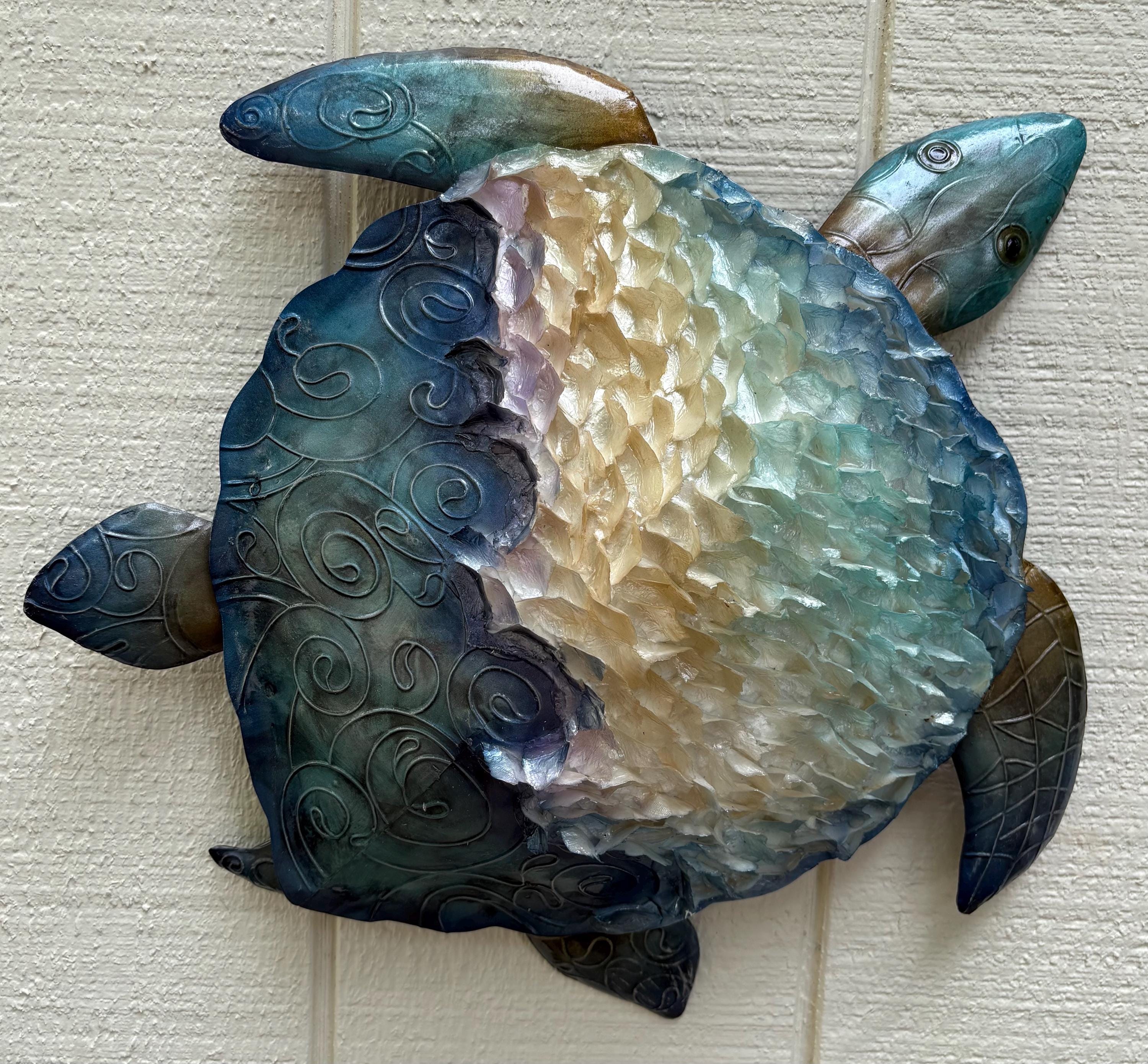 Sea Turtle Sea Life Metal Wall Art, Coastal Home & Nautical Decor