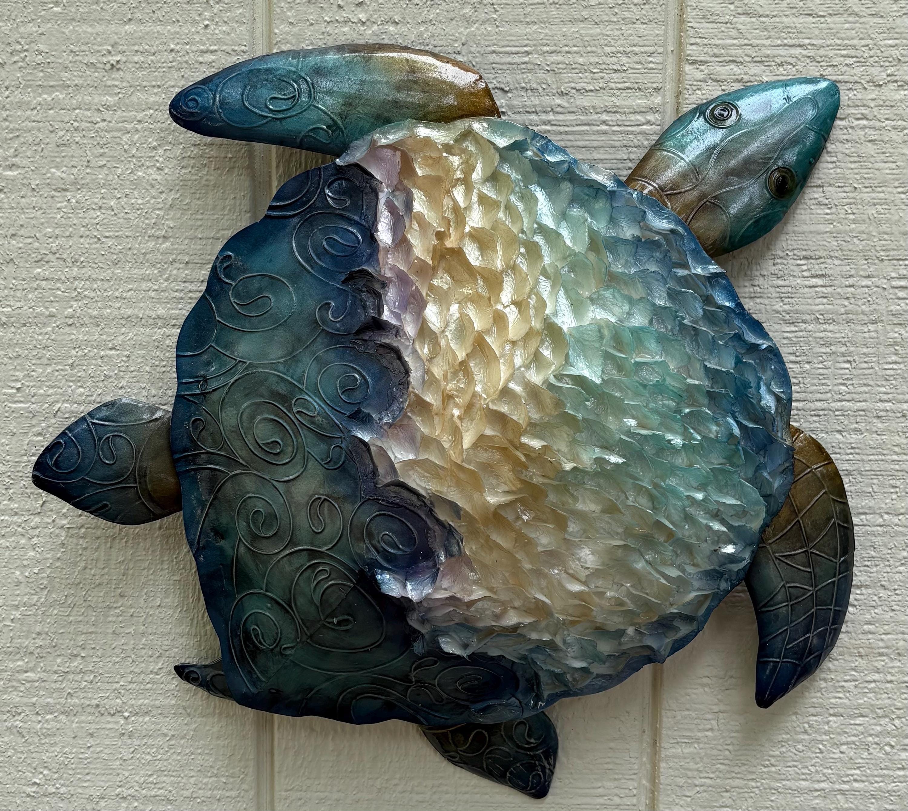 Sea Turtle Sea Life Metal Wall Art, Coastal Home & Nautical Decor