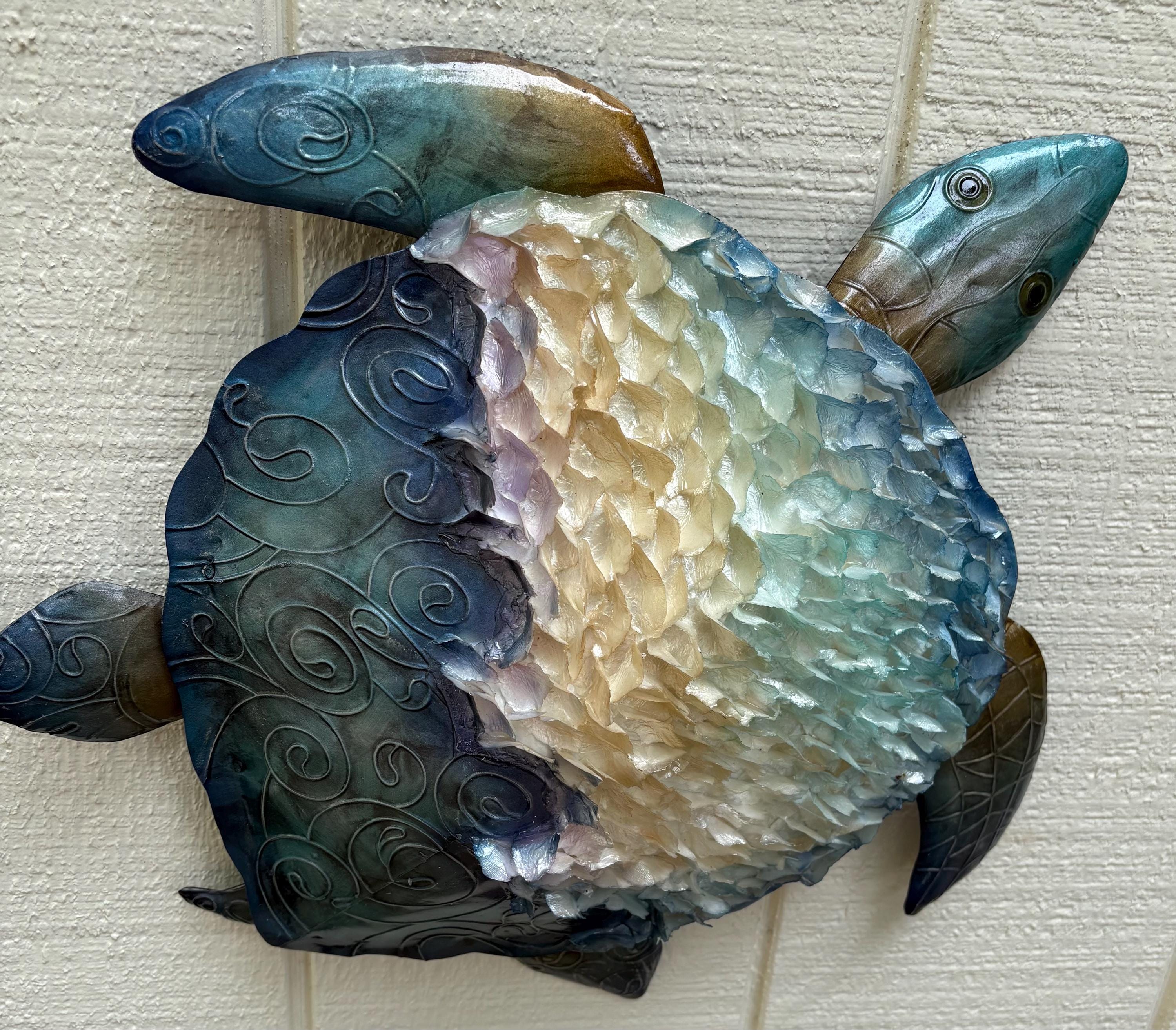 Sea Turtle Sea Life Metal Wall Art, Coastal Home & Nautical Decor