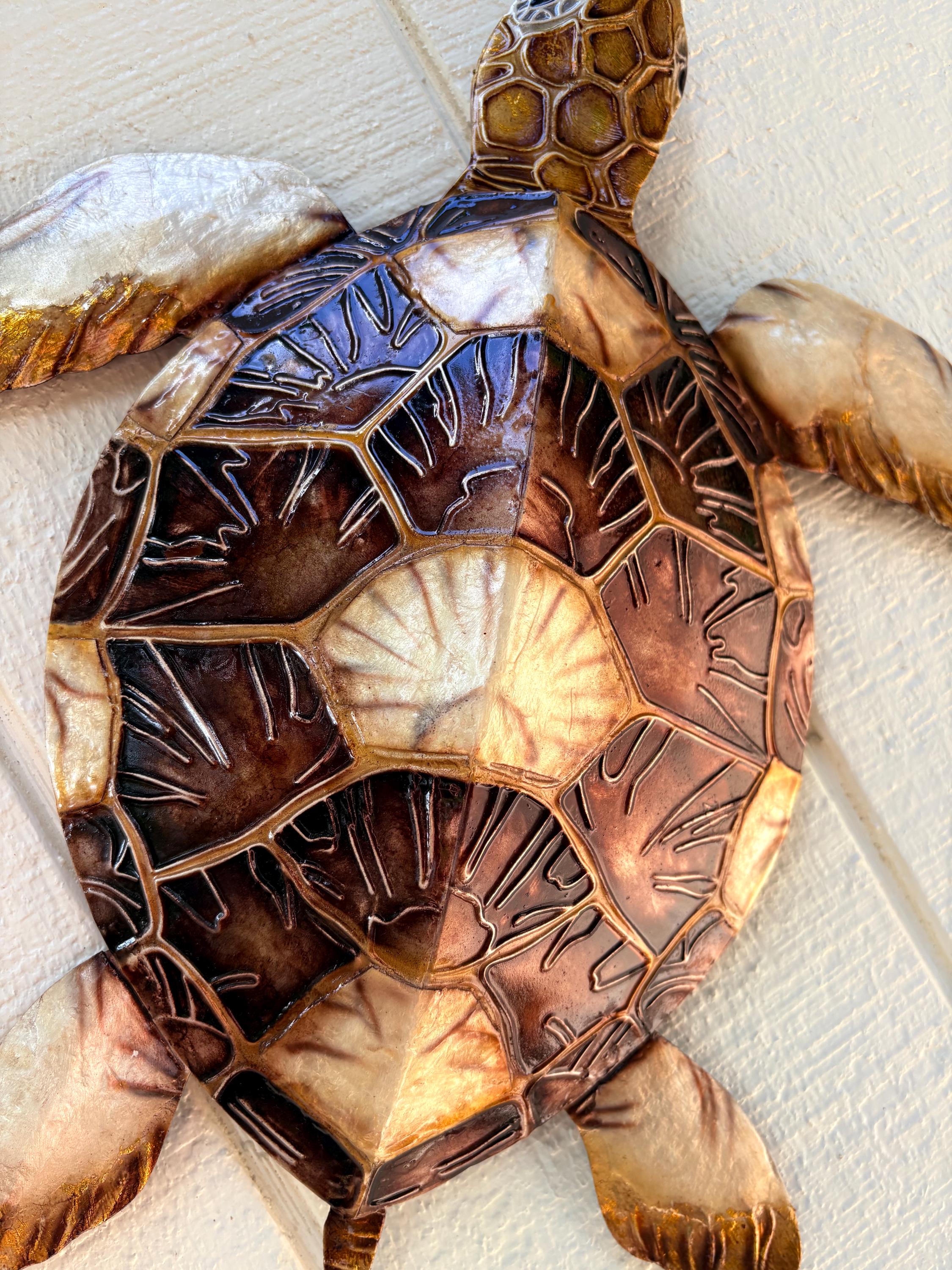 Sea Turtle Metal Wall Art, Beach House & Coastal Decor