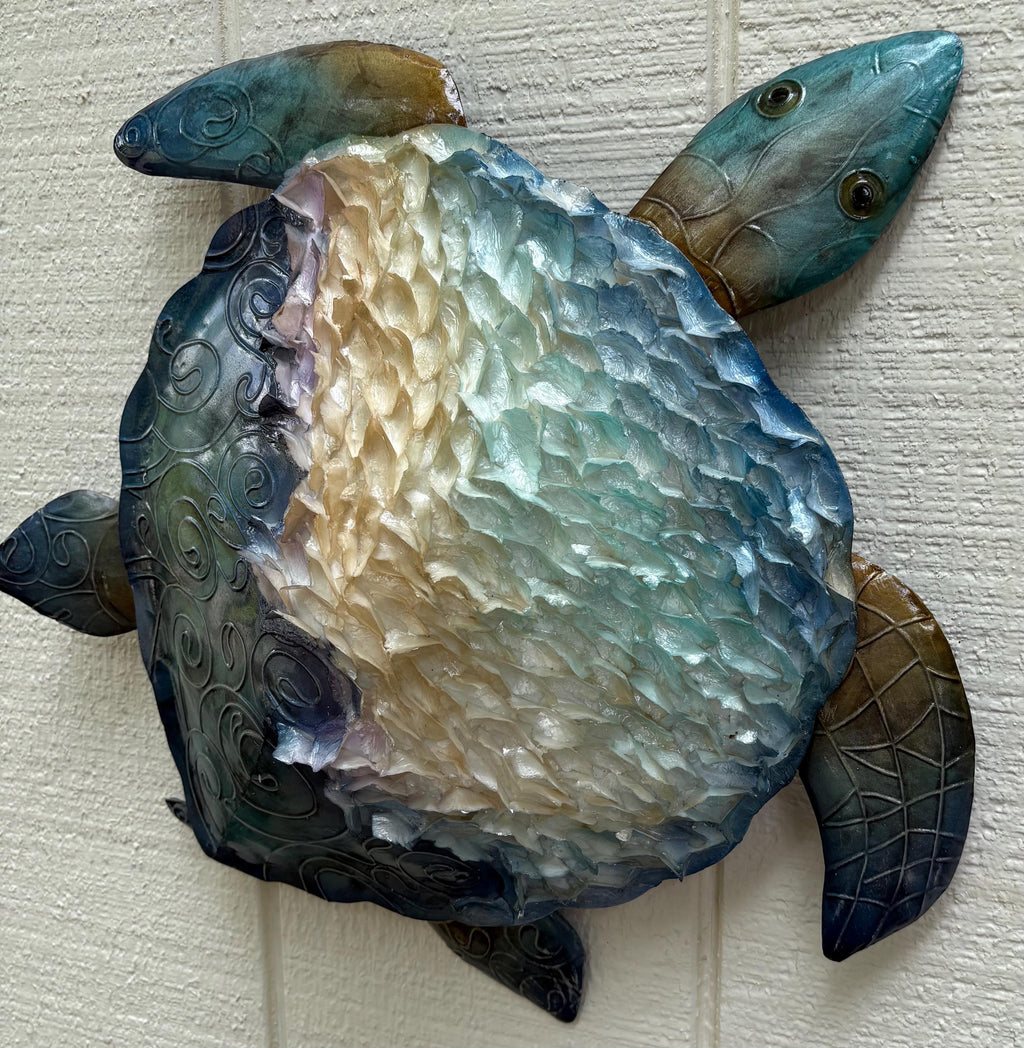 Sea Turtle Sea Life Metal Wall Art, Coastal Home & Nautical Decor