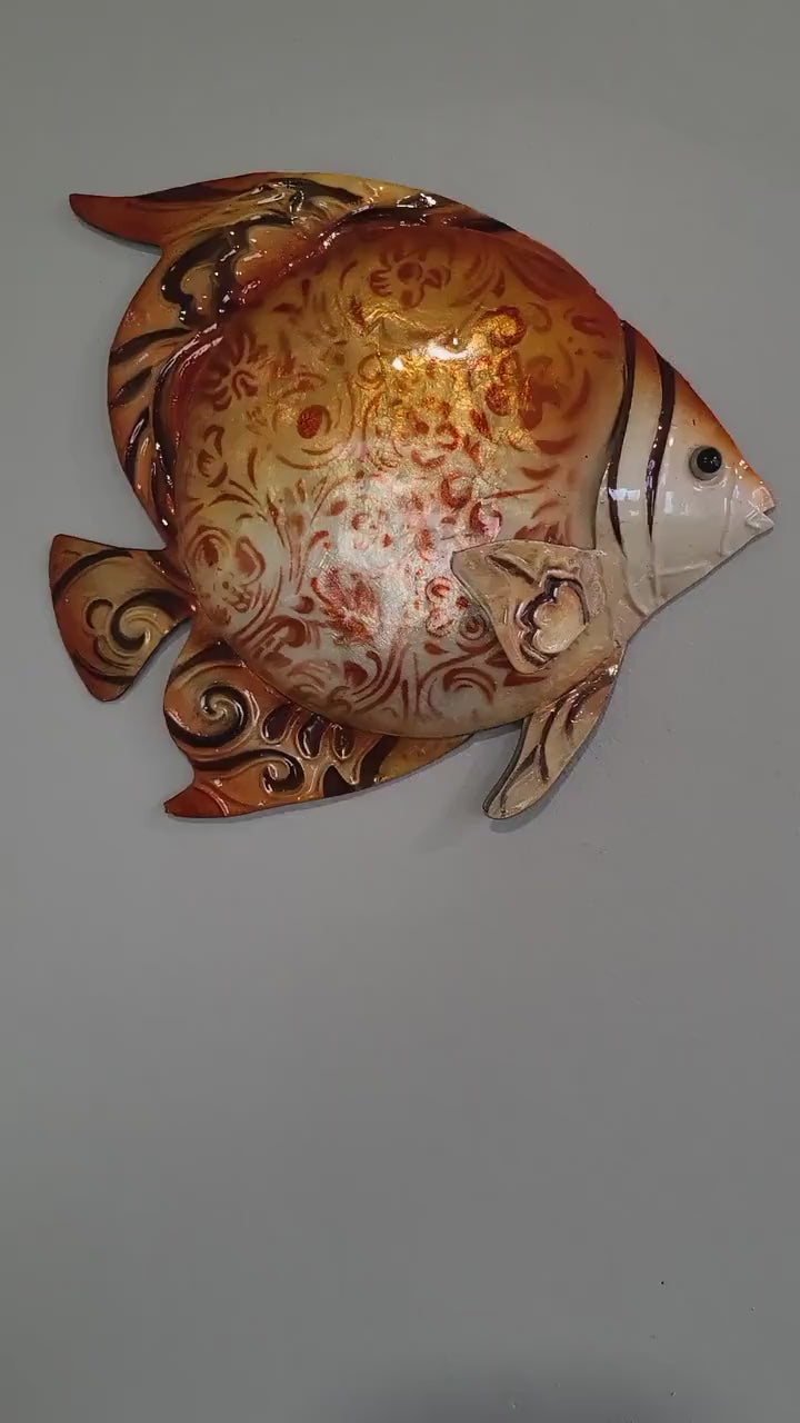 Fish Metal Wall Art Home Decor Unique Gift Tropical Decor Ocean Theme Living Room Wall Decor Patio Decor Wall Art Coastal Charm Beach Decor