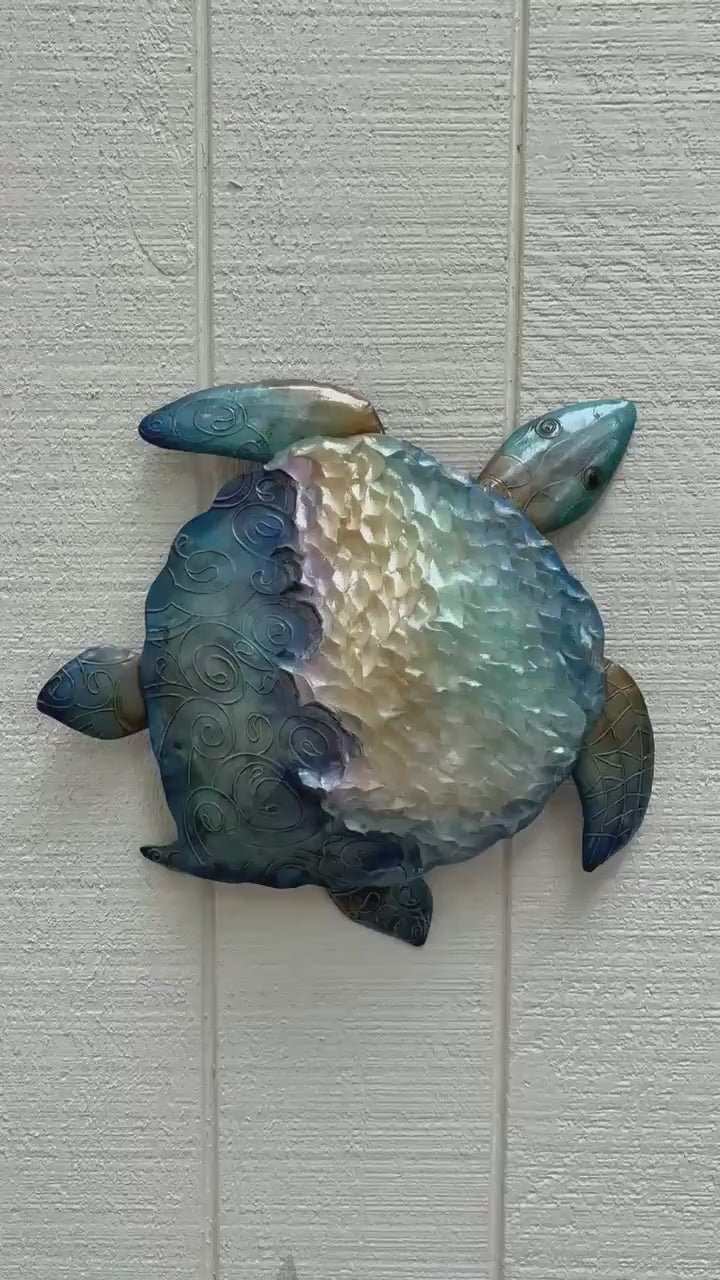 Sea Turtle Sea Life Metal Wall Art, Coastal Home & Nautical Decor