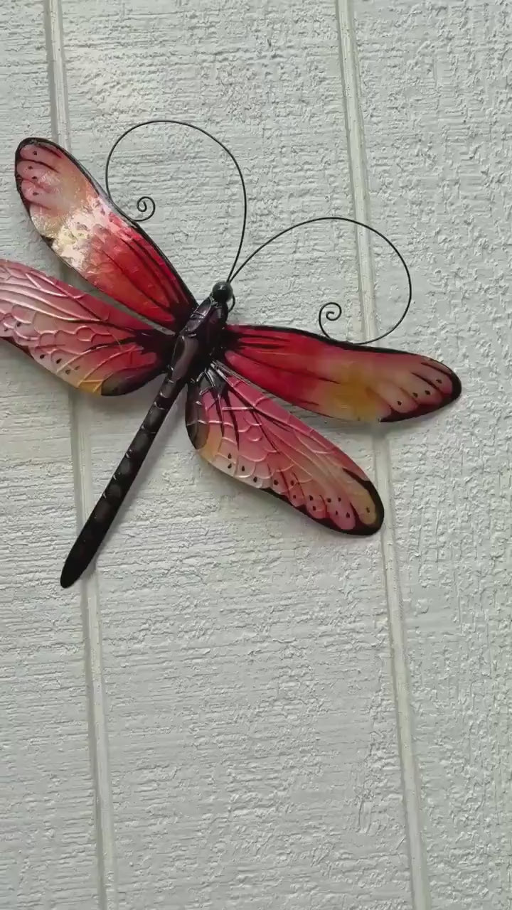 Dragonfly Metal Wall Art Made Unique With Capiz Shells Tropical Home Decor Dragonflies Symbolize Transformation Of Hope And New Beginnings